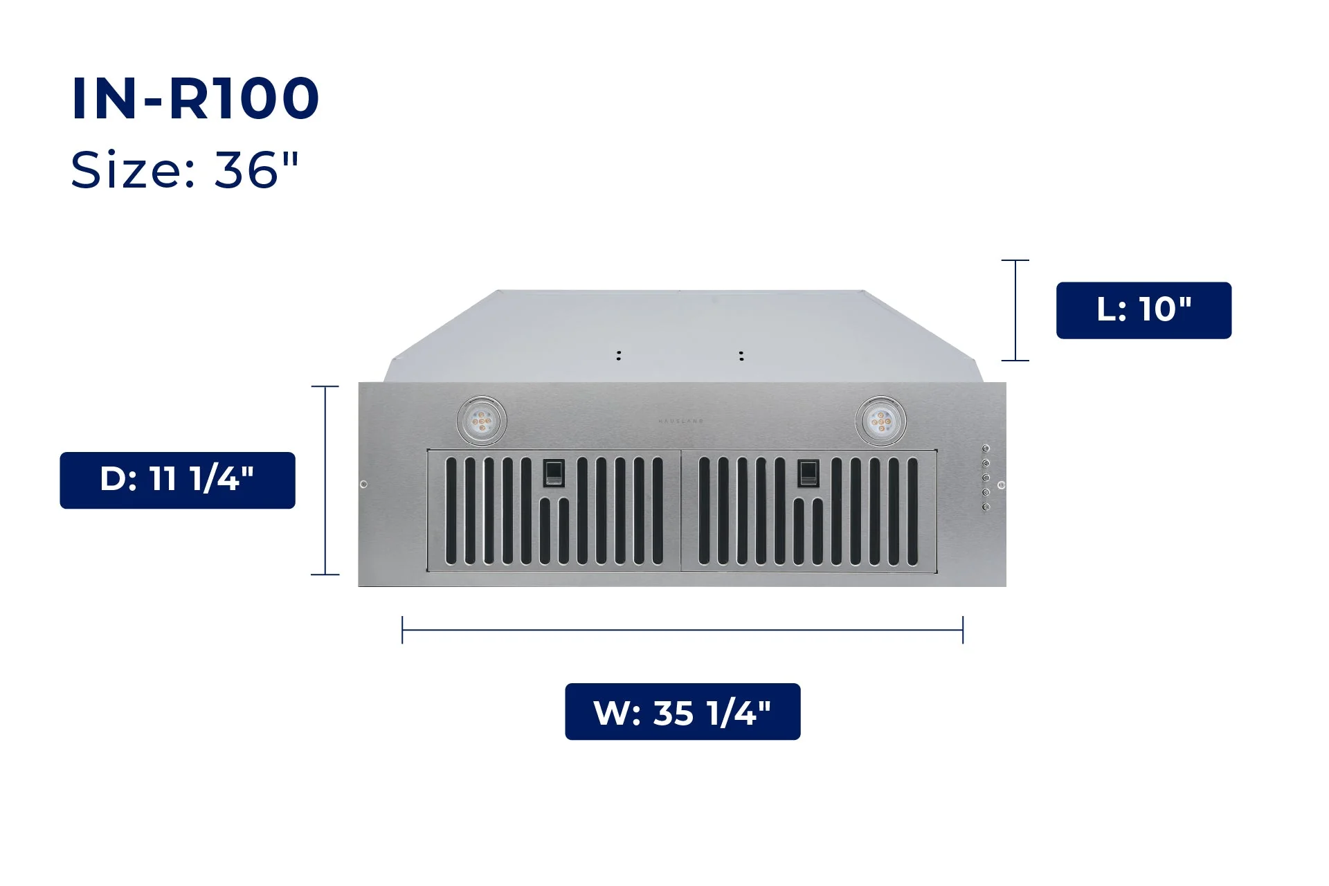 Hauslane 450 CFM Convertible Built-In Range Hood Insert with Stainless Steel Filters (IN-R100) - Image 15