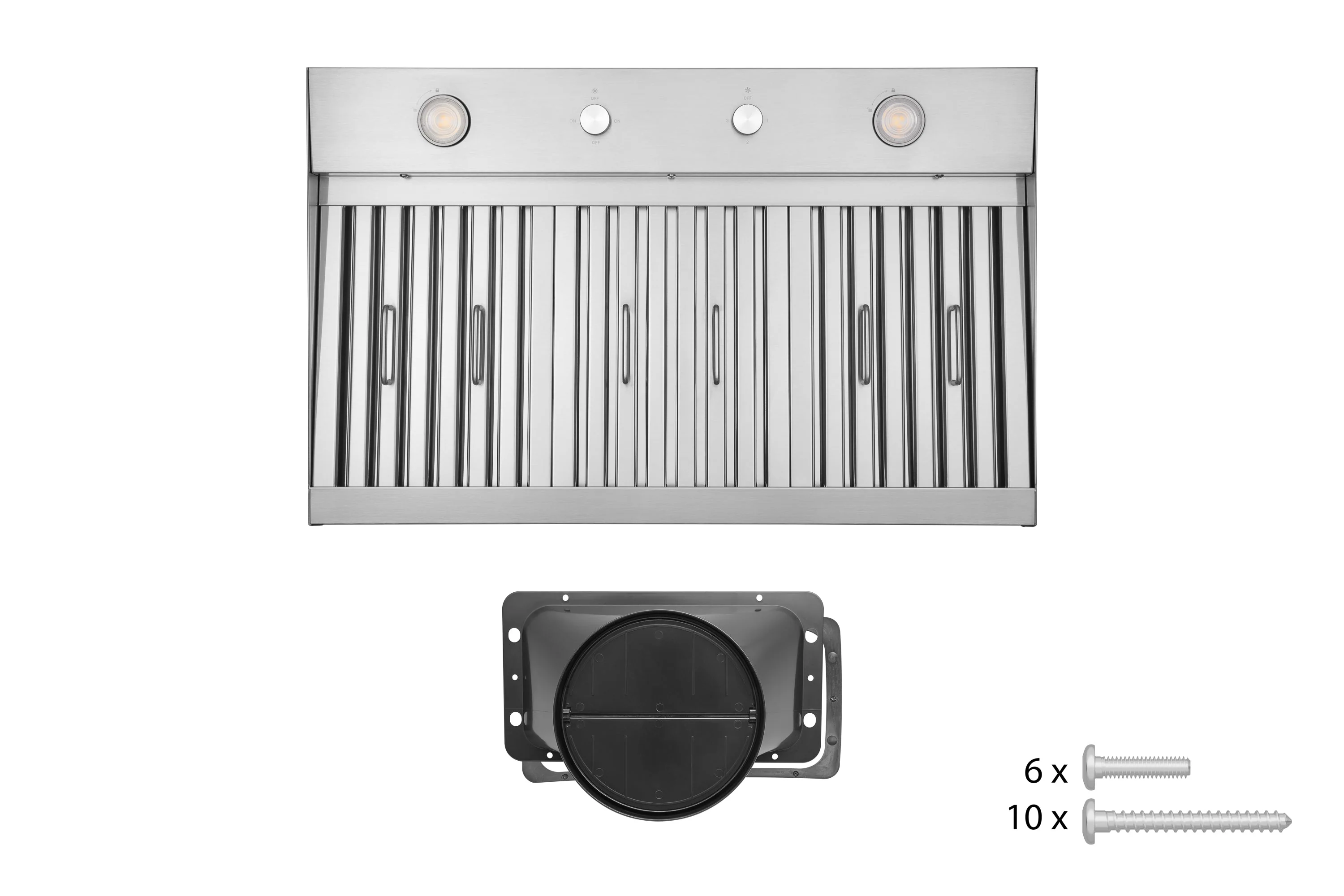 Hauslane Convertible Insert Built-in Range Hood in Stainless Steel, 17.87-Inch Deep (IN-R230) - Image 9