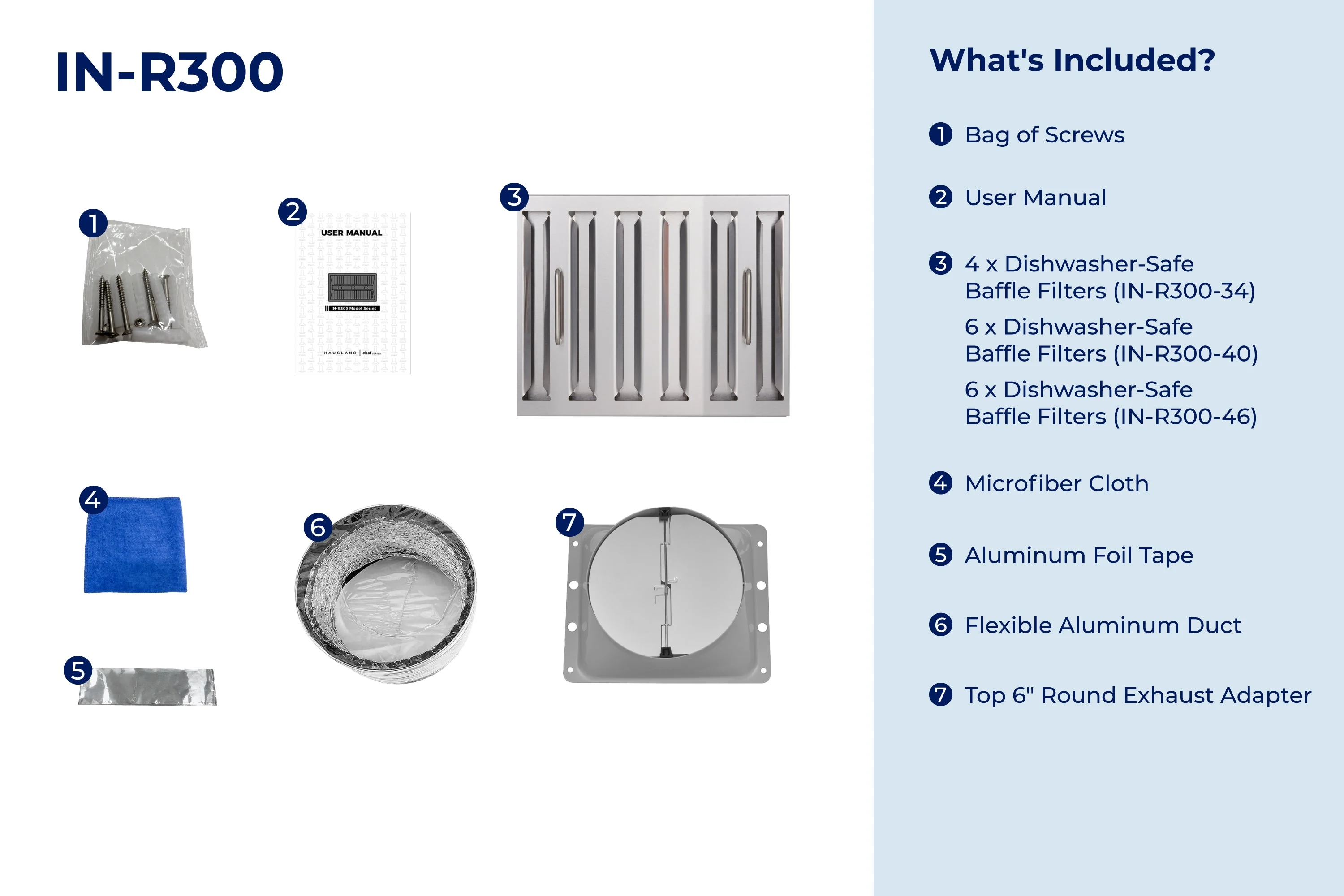 Hauslane 500 CFM Convertible Built-In Insert Range Hood, 21-Inch Deep (IN-R300) - Image 13