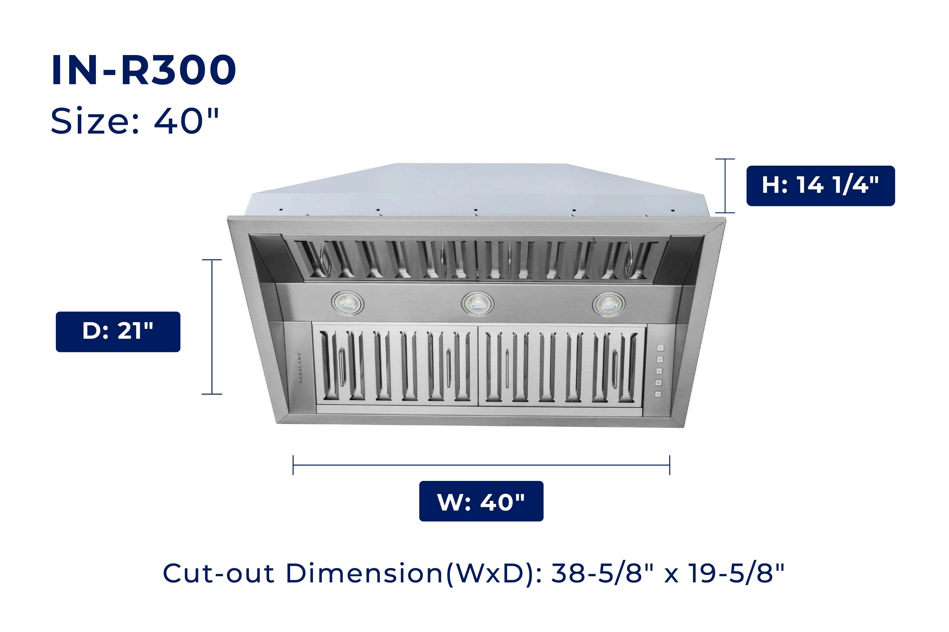 Hauslane 500 CFM Convertible Built-In Insert Range Hood, 21-Inch Deep (IN-R300) - Image 15