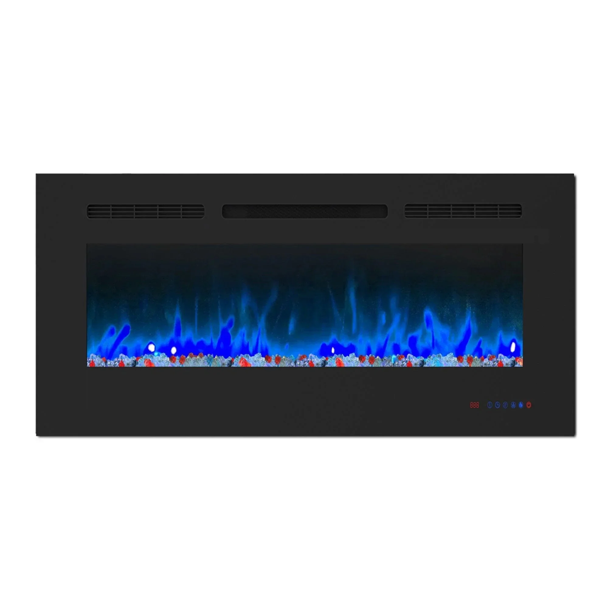 Parrot Uncle Insert or Wall-Mount Electric Fireplace with Remote Control and Touch Screen in 13 Flame Colors and Base Lights - Image 13