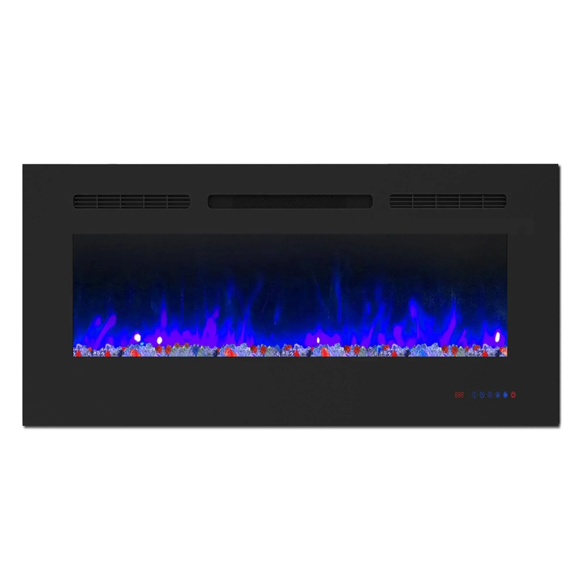 Parrot Uncle Insert or Wall-Mount Electric Fireplace with Remote Control and Touch Screen in 13 Flame Colors and Base Lights - Image 8