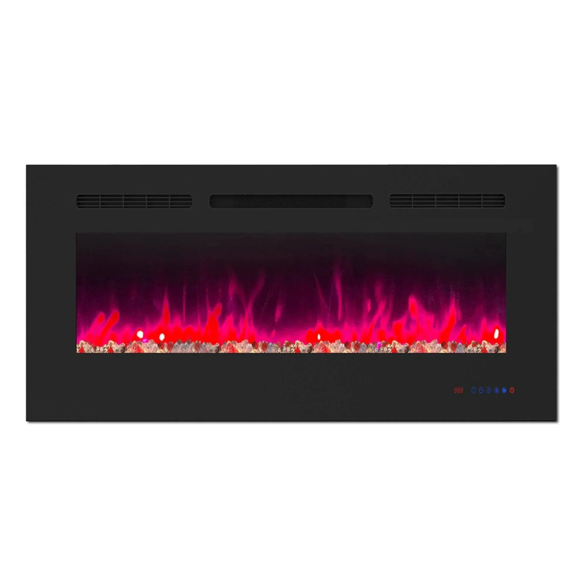 Parrot Uncle Insert or Wall-Mount Electric Fireplace with Remote Control and Touch Screen in 13 Flame Colors and Base Lights - Image 9
