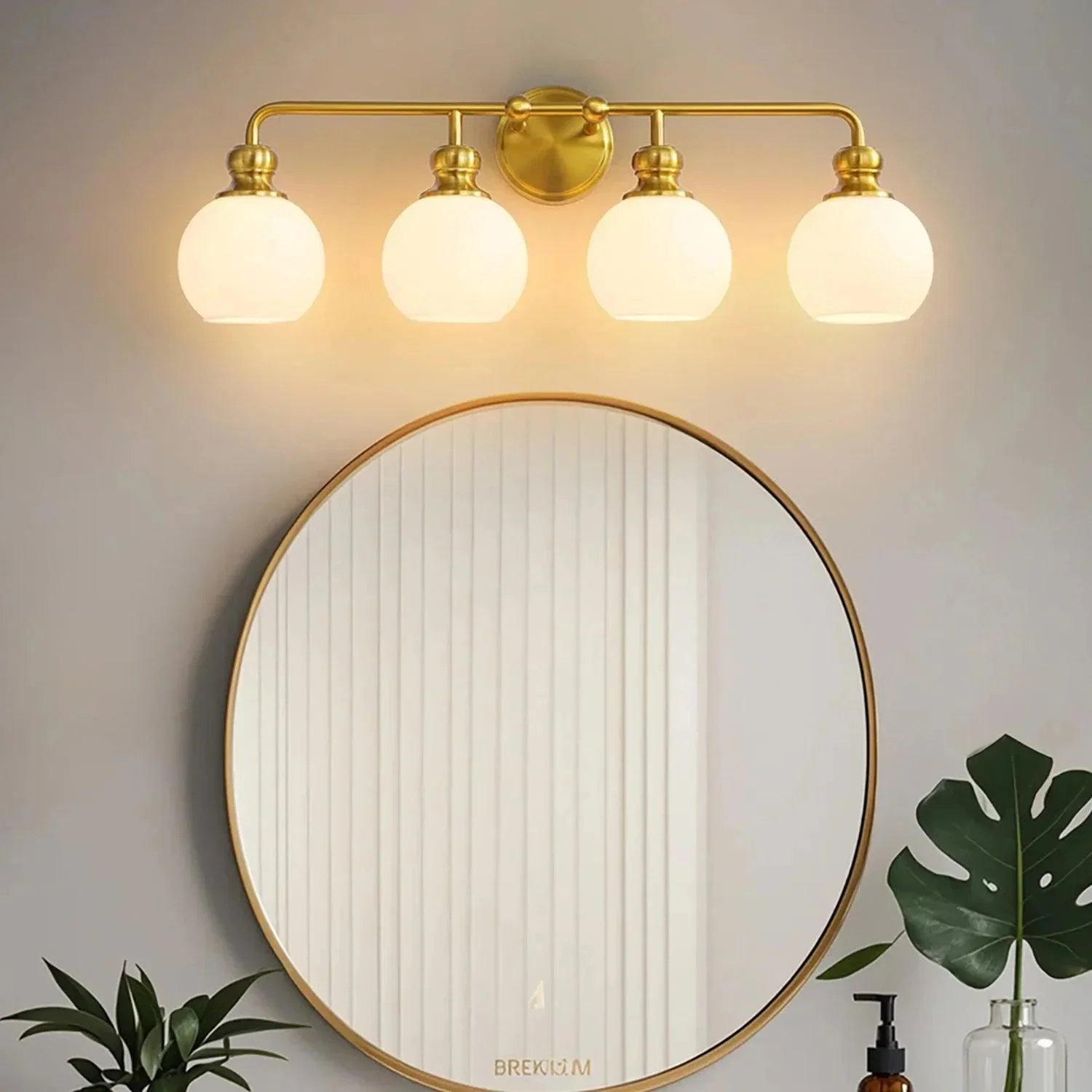Parrot Uncle Irvine Gold Modern Frosted Glass 4-Light Vanity Light (3056-4G-WH) - Image 7