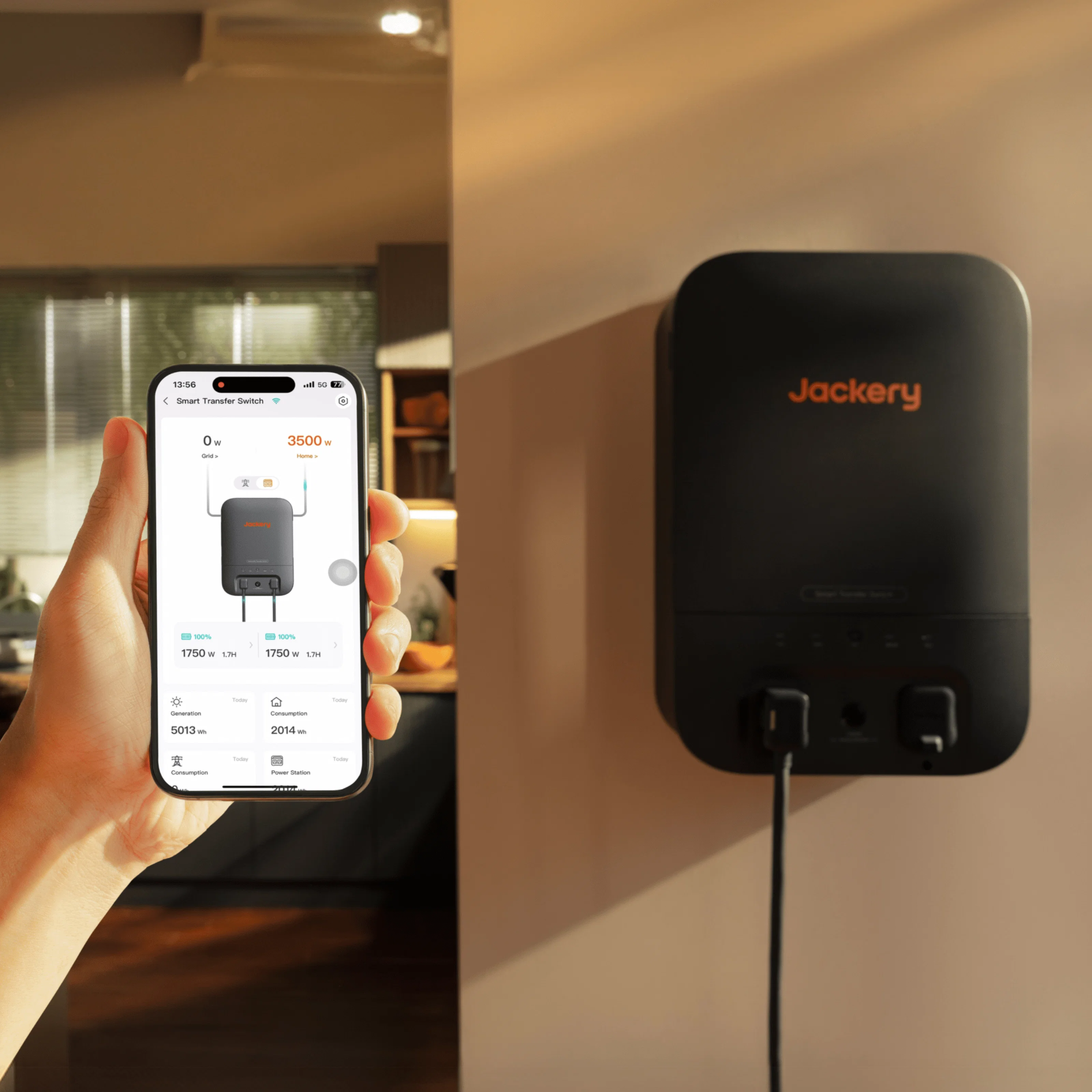 Jackery Smart Transfer Switch, Max. 60 kWh/14400 W Home Backup Power with Jackery Solar Generator 5000 Plus, Automatic 20ms UPS Power for Emergencies, Power Outages, Off-Grid, EV Charging - Image 4