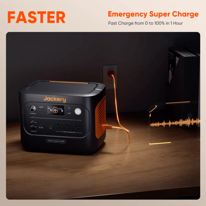 Jackery Solar Generator 1000 v2 with 200W Solar Panel, 1070Wh Portable Power Station LiFePO4 Battery,1500W AC/100W USB-C Output, 1Hr Fast Charge for Outdoor,Off-Grid Living,RV,Emergency - Image 6