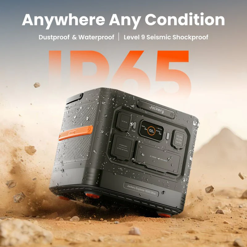 Jackery Solar Generator 1500 Ultra with 2x 100W Prime Solar Panels, 1536Wh LiFePO4 Power Station - Image 3