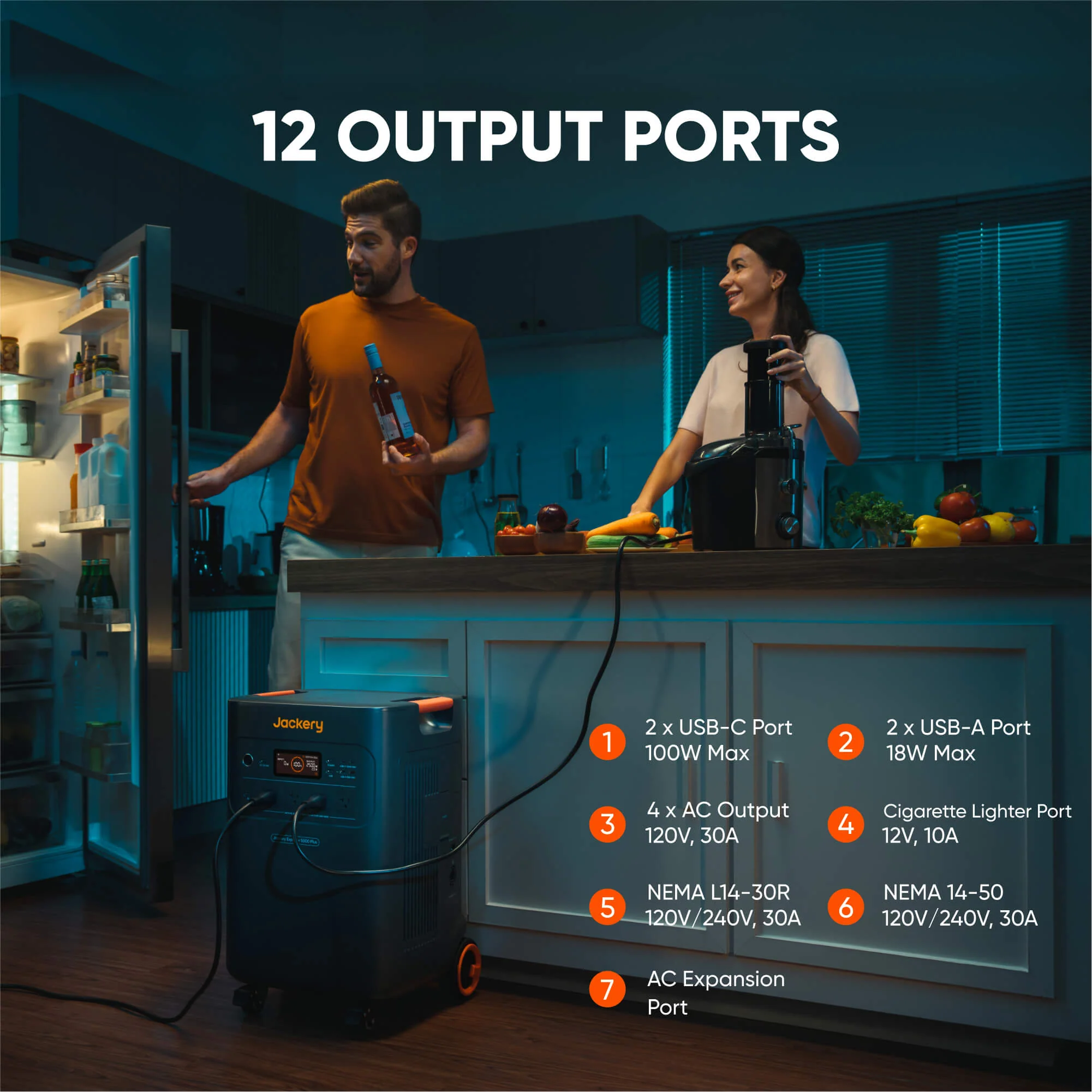 Jackery Solar Generator 5000 Plus Portable Power Station with AC Cable, 5000Wh LiFePO4, 7200W 120V/240V AC Output, Expandable to 60kWh, Essential Home Backup for Power Outages - Image 7