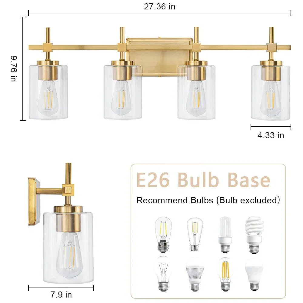 Parrot Uncle Jasper Modern Clear 4-Light Bathroom Vanity Light - Image 17