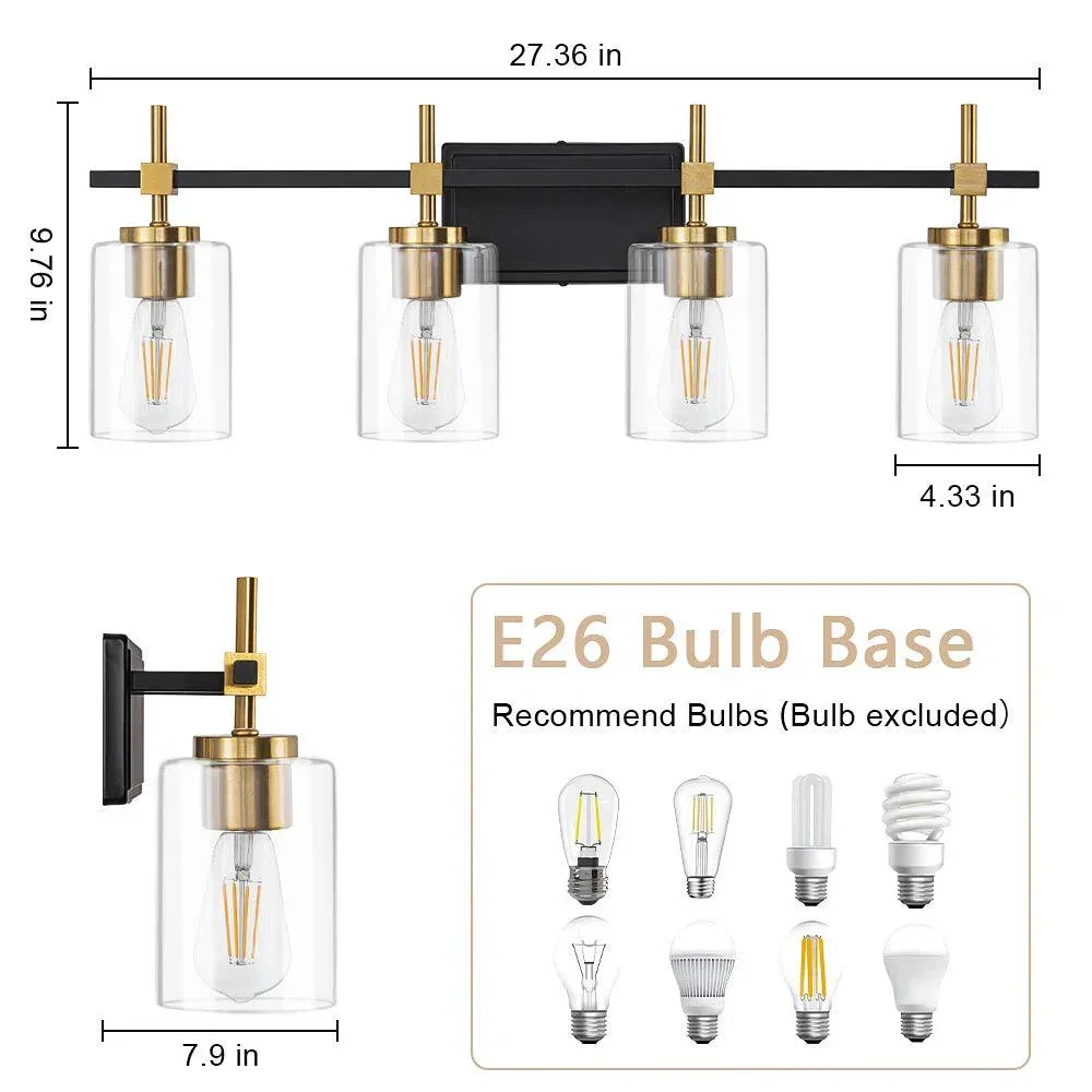 Parrot Uncle Jasper Modern Clear 4-Light Bathroom Vanity Light - Image 8