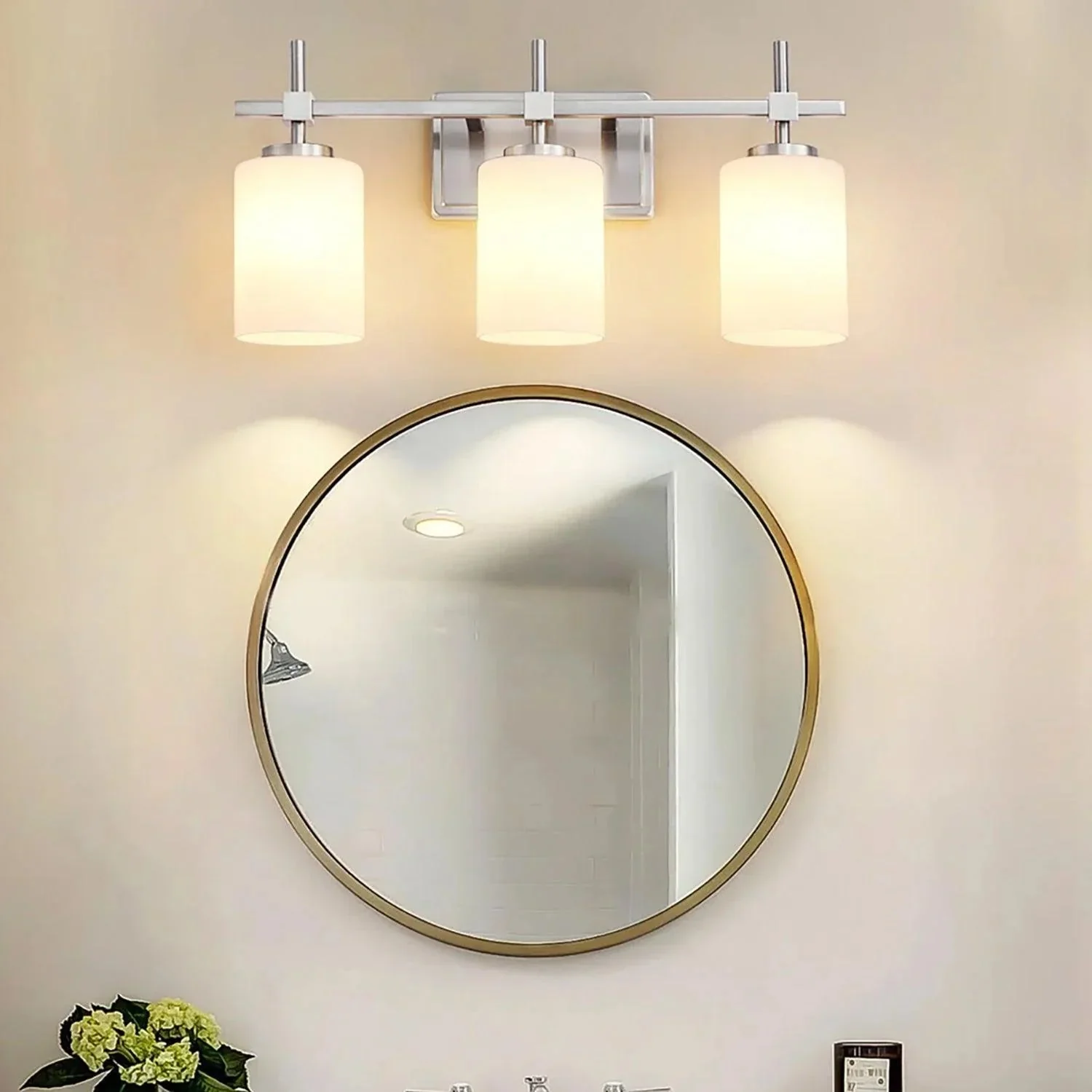 Parrot Uncle Jasper Modern Frosted Glass 3-Light Bathroom Vanity Light - Image 10