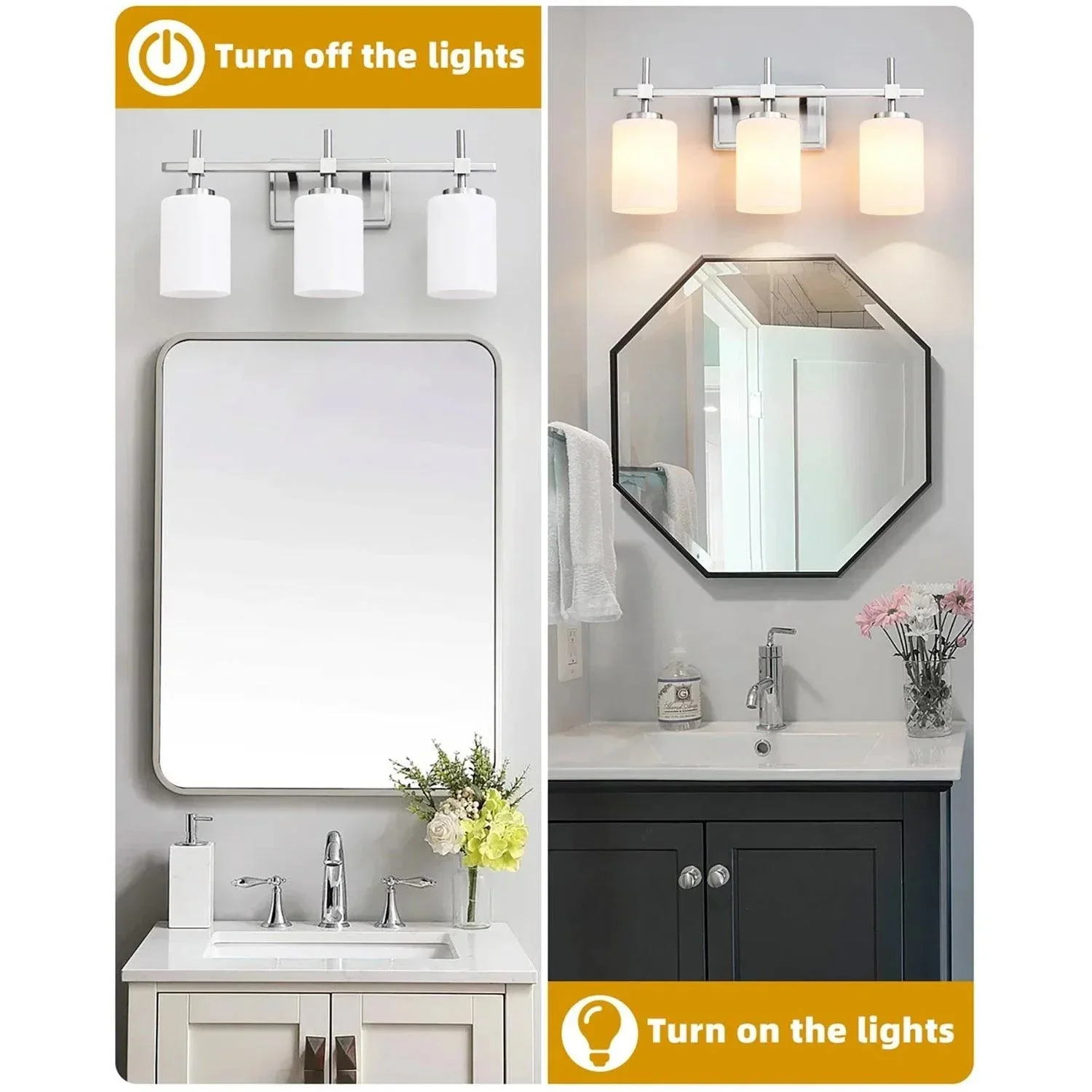 Parrot Uncle Jasper Modern Frosted Glass 3-Light Bathroom Vanity Light - Image 13