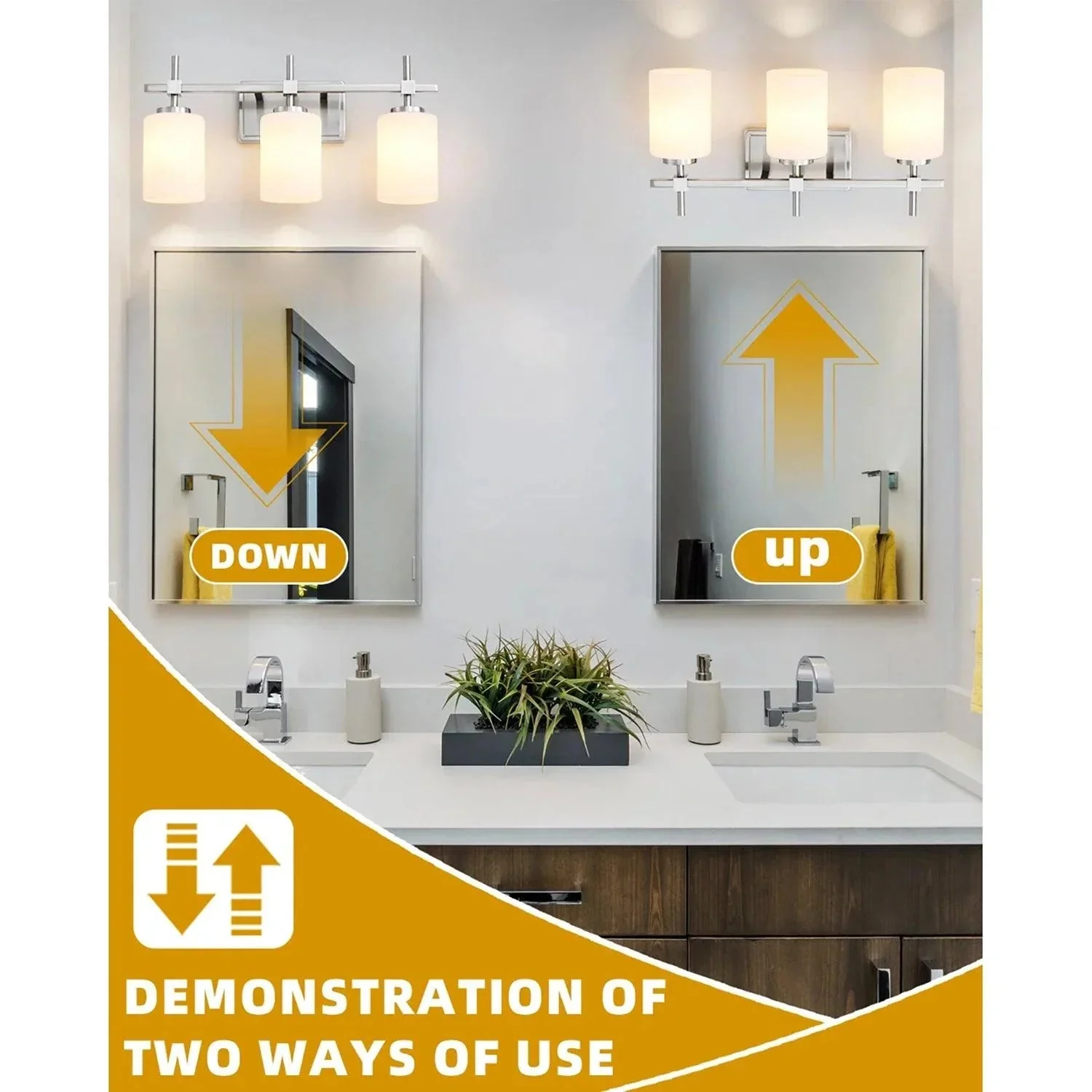 Parrot Uncle Jasper Modern Frosted Glass 3-Light Bathroom Vanity Light - Image 14