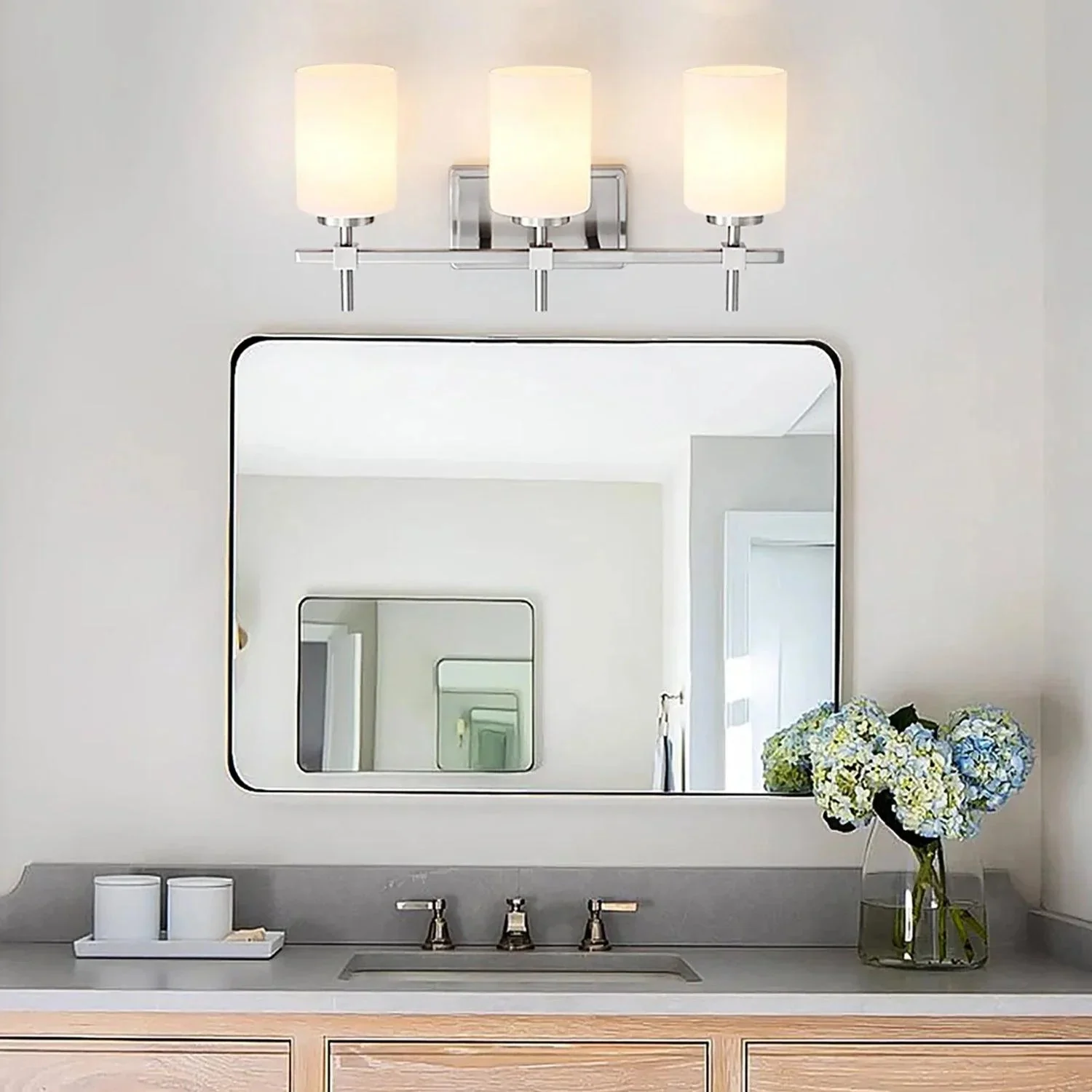 Parrot Uncle Jasper Modern Frosted Glass 3-Light Bathroom Vanity Light - Image 15
