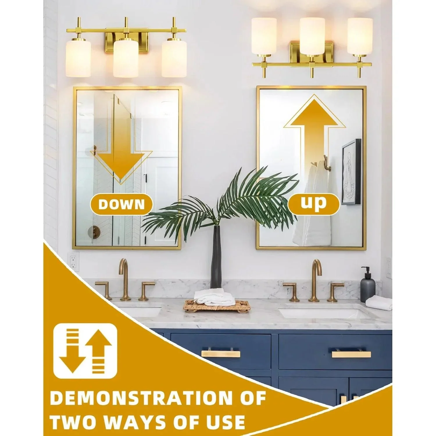 Parrot Uncle Jasper Modern Frosted Glass 3-Light Bathroom Vanity Light - Image 5