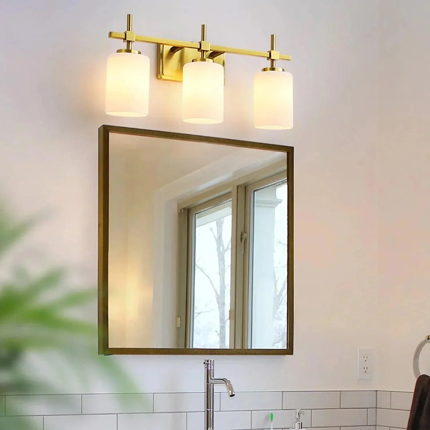 Parrot Uncle Jasper Modern Frosted Glass 3-Light Bathroom Vanity Light - Image 6