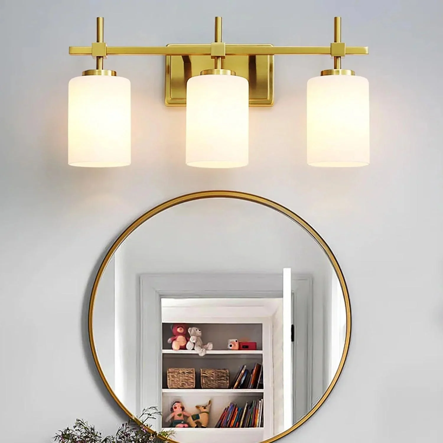 Parrot Uncle Jasper Modern Frosted Glass 3-Light Bathroom Vanity Light - Image 7