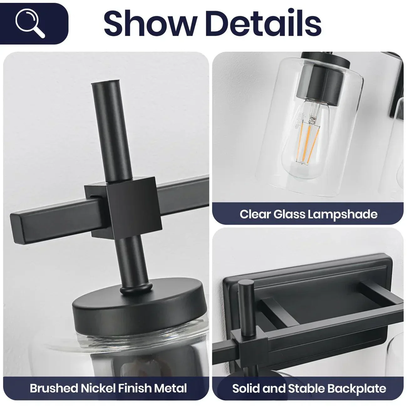 Parrot Uncle Jasper Modern 4-Light Clear Glass Bathroom Lights Linear Vanity Light - Image 10