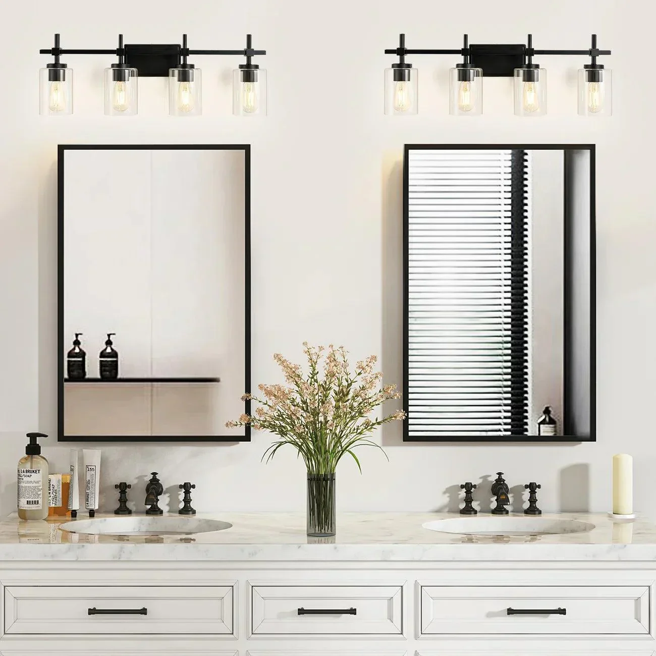 Parrot Uncle Jasper Modern 4-Light Clear Glass Bathroom Lights Linear Vanity Light - Image 11