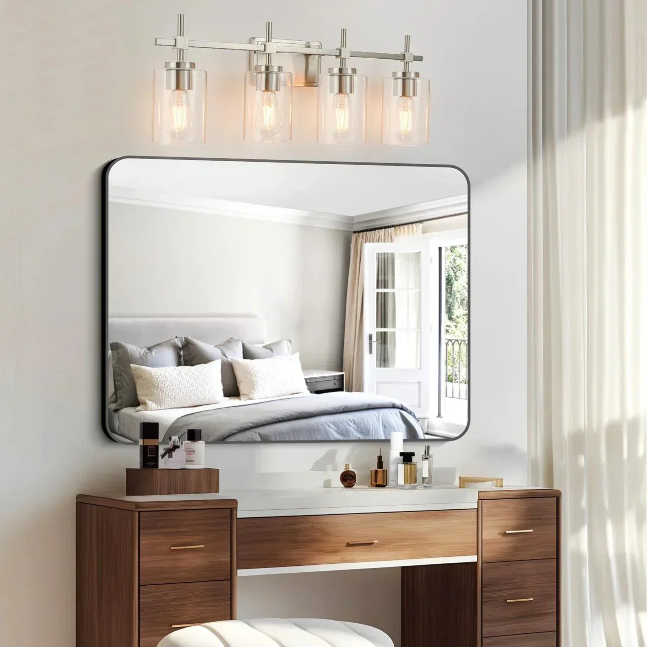 Parrot Uncle Jasper Modern 4-Light Clear Glass Bathroom Lights Linear Vanity Light - Image 2