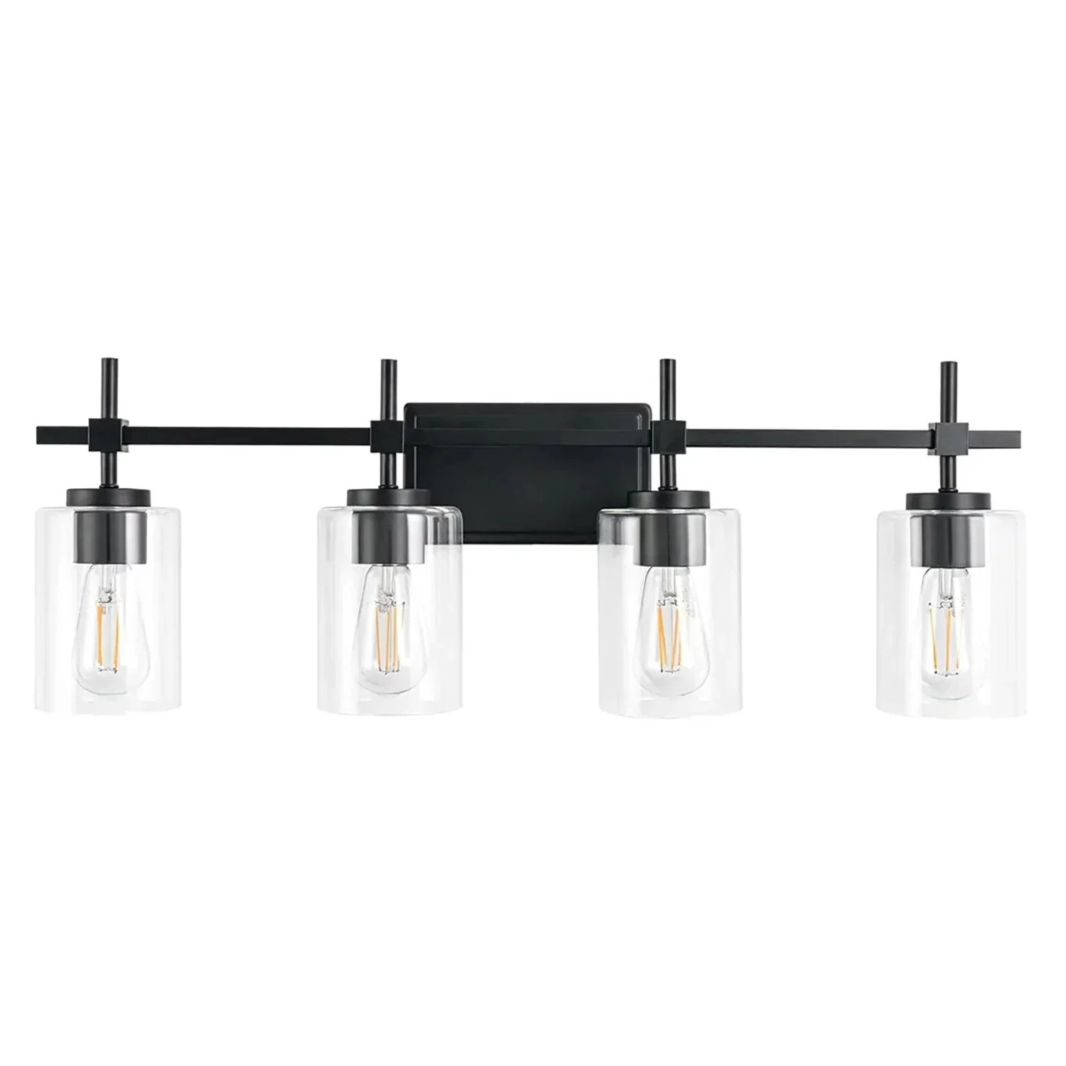 Parrot Uncle Jasper Modern 4-Light Clear Glass Bathroom Lights Linear Vanity Light - Image 8