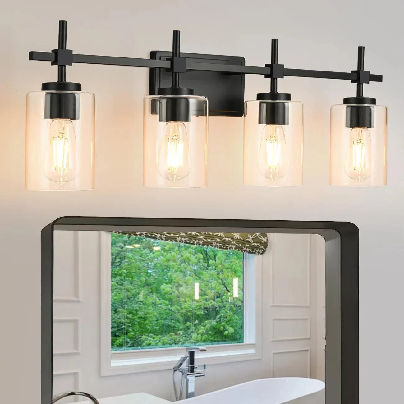 Parrot Uncle Jasper Modern 4-Light Clear Glass Bathroom Lights Linear Vanity Light - Image 9