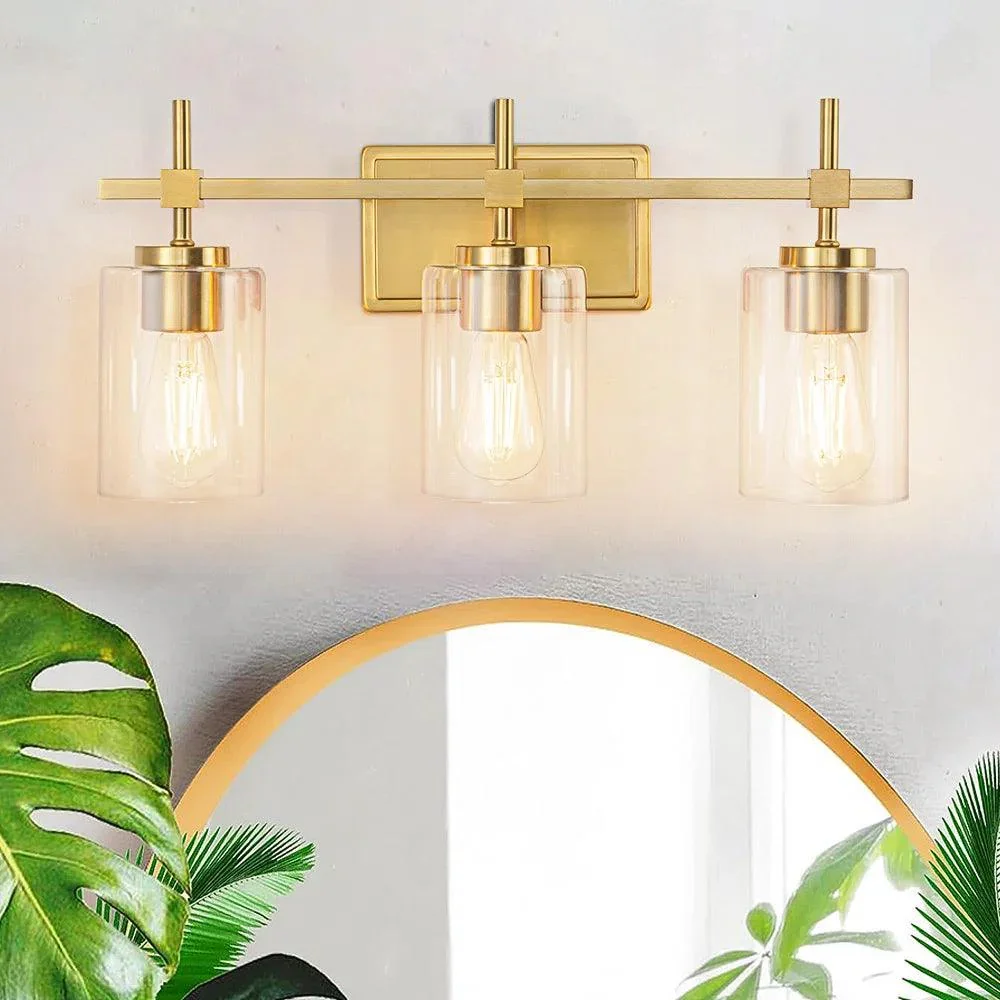 Parrot Uncle Jasper Modern Clear Glass 3-Light Bathroom Vanity Light - Image 11
