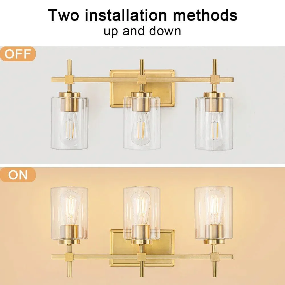 Parrot Uncle Jasper Modern Clear Glass 3-Light Bathroom Vanity Light - Image 13