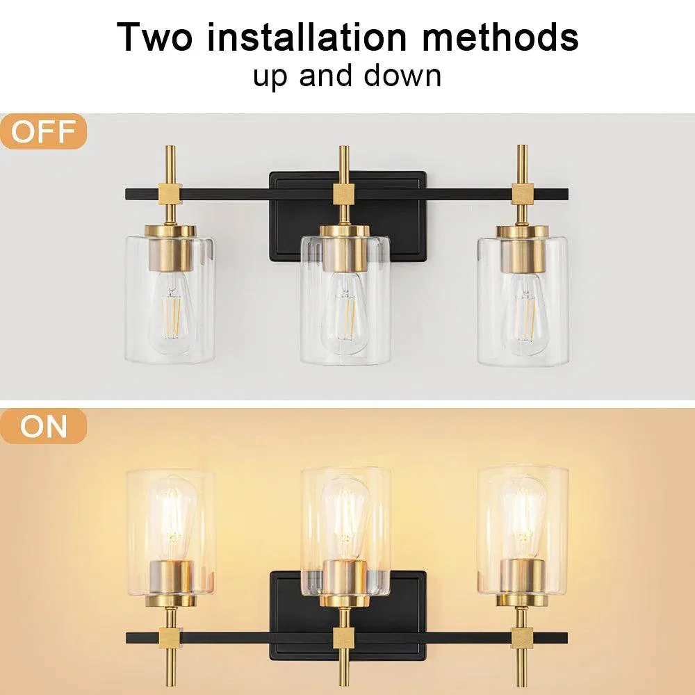 Parrot Uncle Jasper Modern Clear Glass 3-Light Bathroom Vanity Light - Image 5