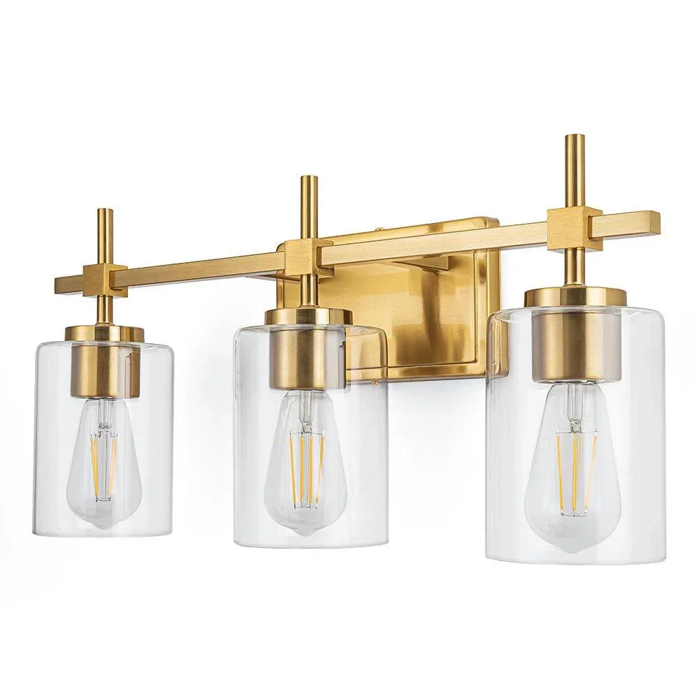 Parrot Uncle Jasper Modern Clear Glass 3-Light Bathroom Vanity Light - Image 9