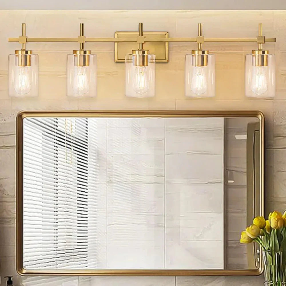 Parrot Uncle Jasper Modern Clear Glass 5-Light Bathroom Vanity Light - Image 15
