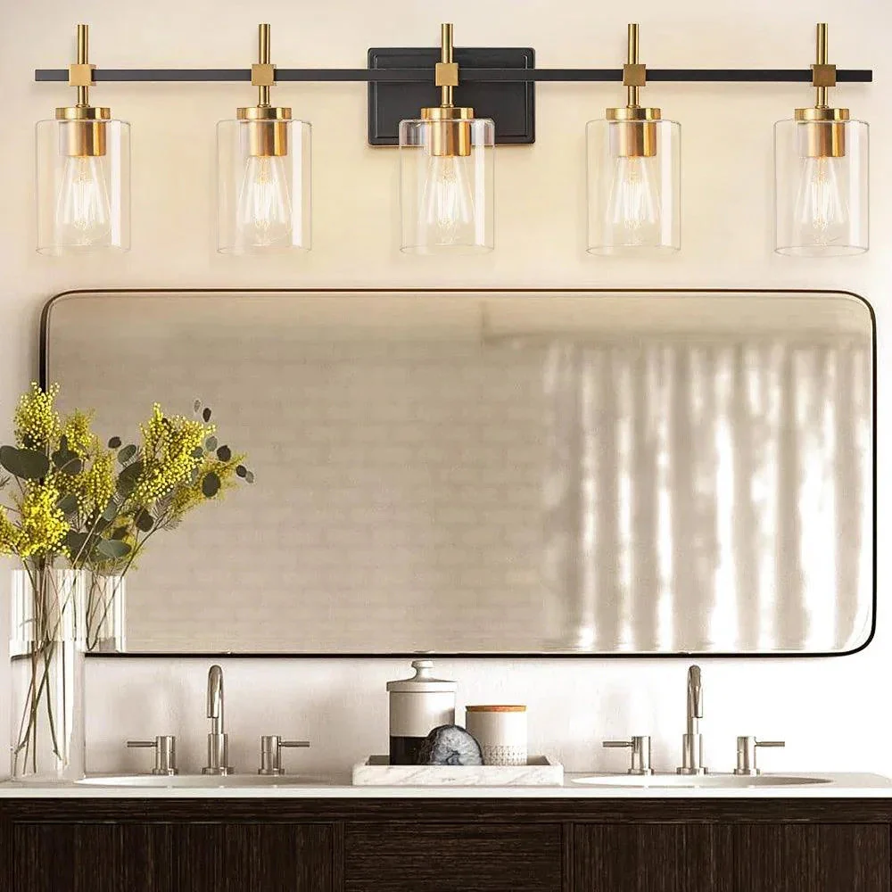 Parrot Uncle Jasper Modern Clear Glass 5-Light Bathroom Vanity Light - Image 2