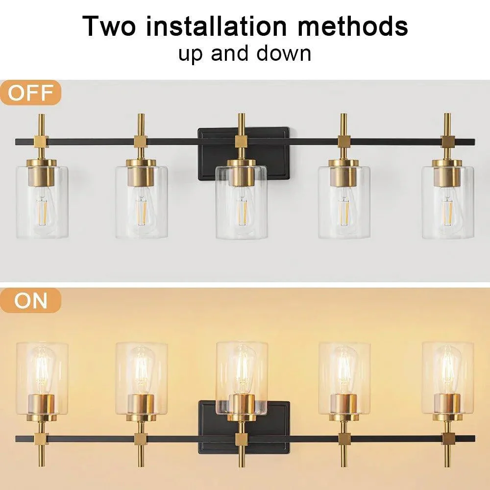 Parrot Uncle Jasper Modern Clear Glass 5-Light Bathroom Vanity Light - Image 4