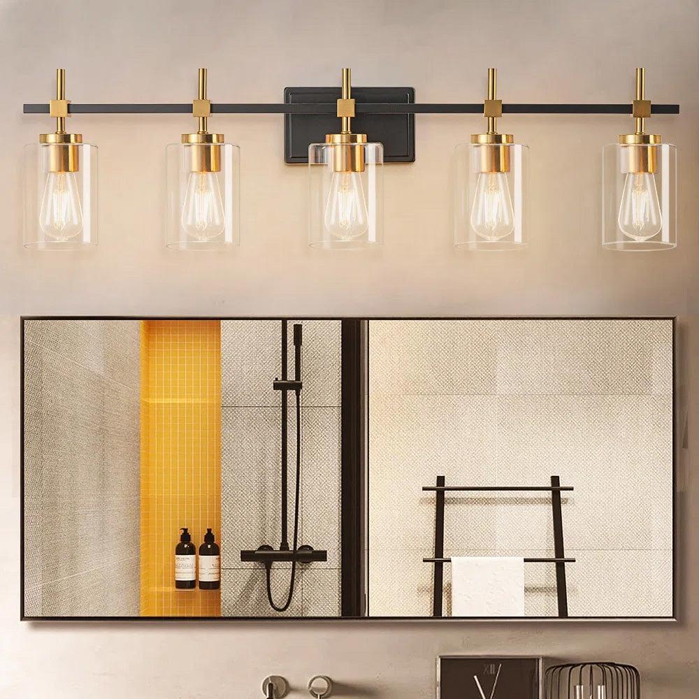 Parrot Uncle Jasper Modern Clear Glass 5-Light Bathroom Vanity Light - Image 5