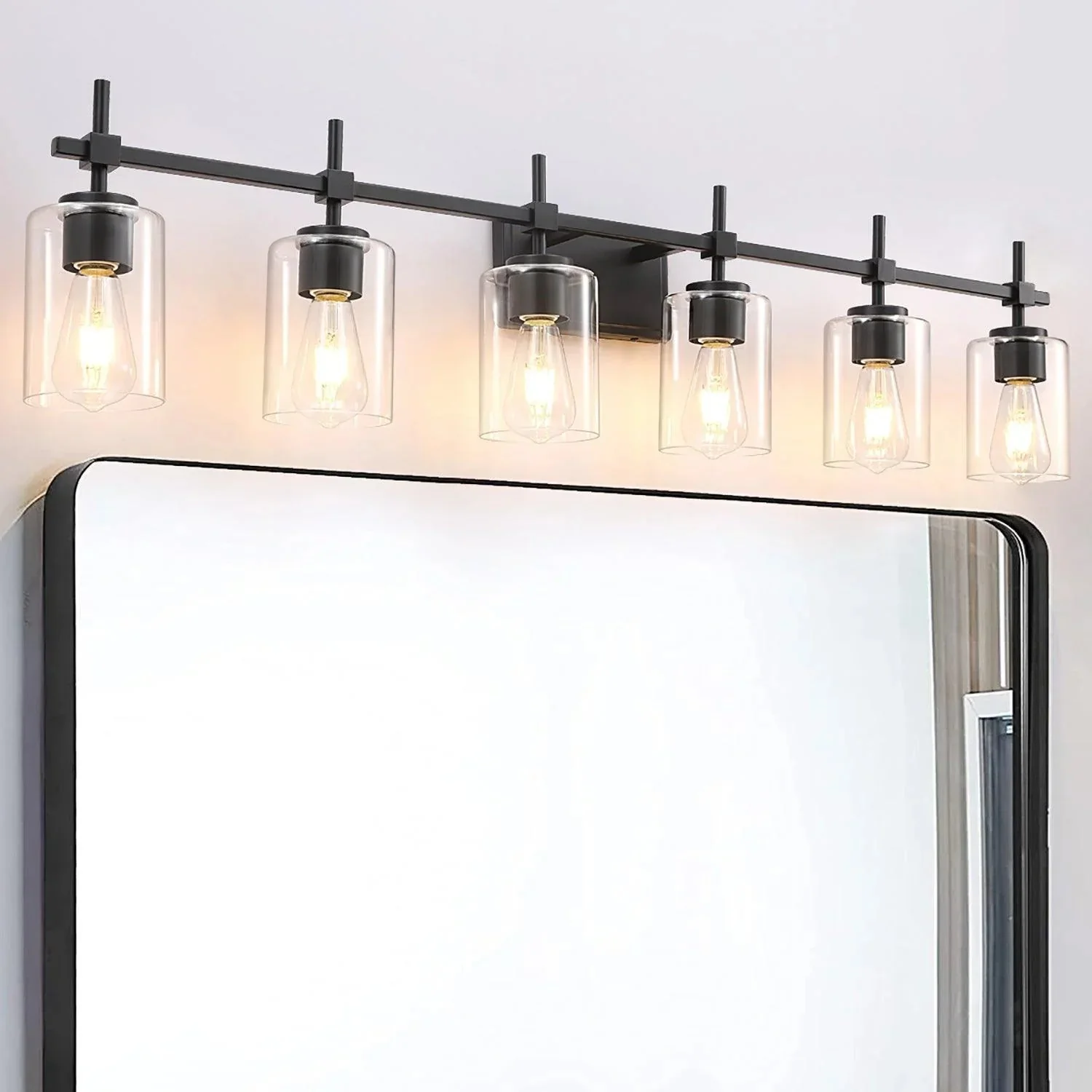 Parrot Uncle Jasper Modern Clear Glass 6-Light Bathroom Vanity Light - Image 12