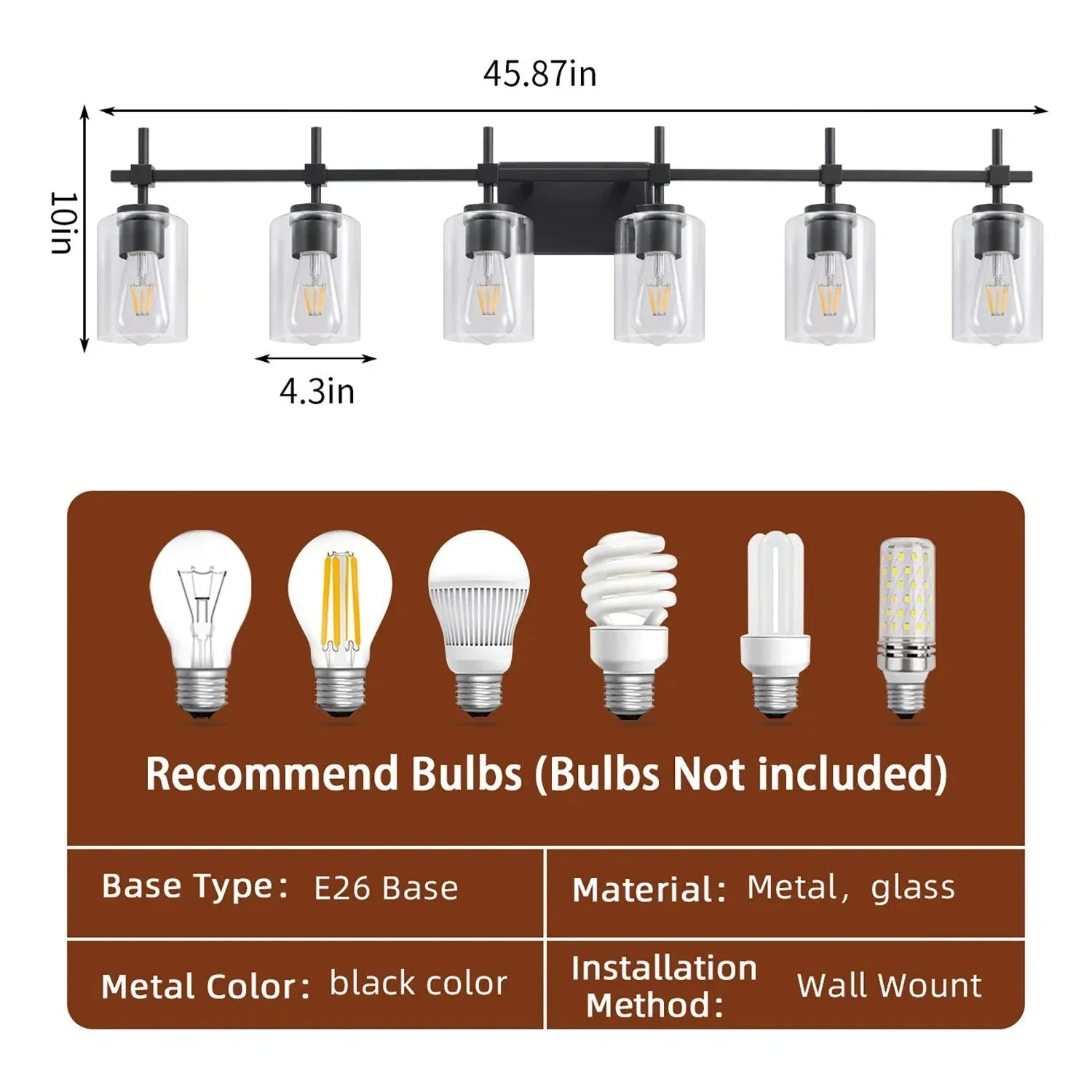 Parrot Uncle Jasper Modern Clear Glass 6-Light Bathroom Vanity Light - Image 13