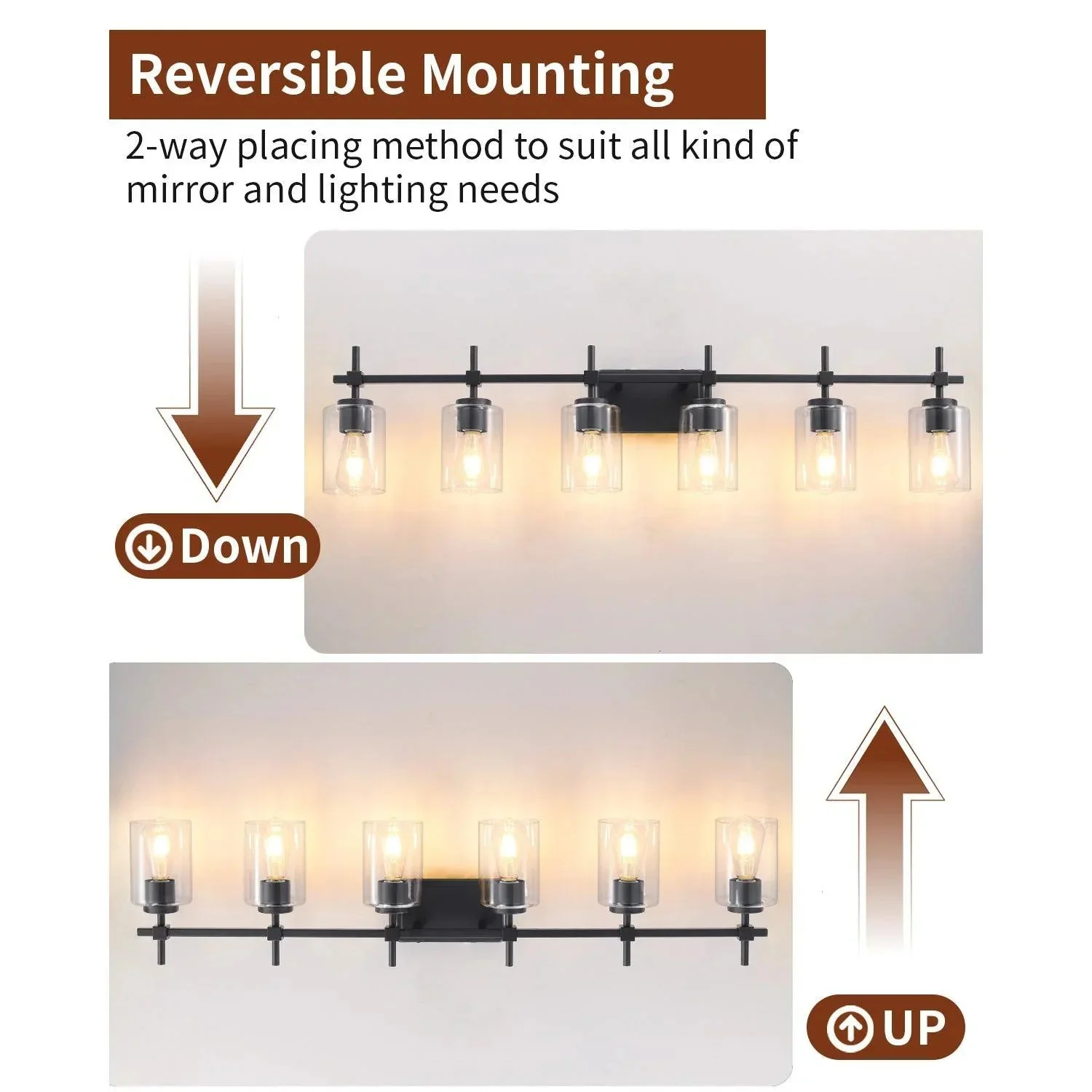 Parrot Uncle Jasper Modern Clear Glass 6-Light Bathroom Vanity Light - Image 14