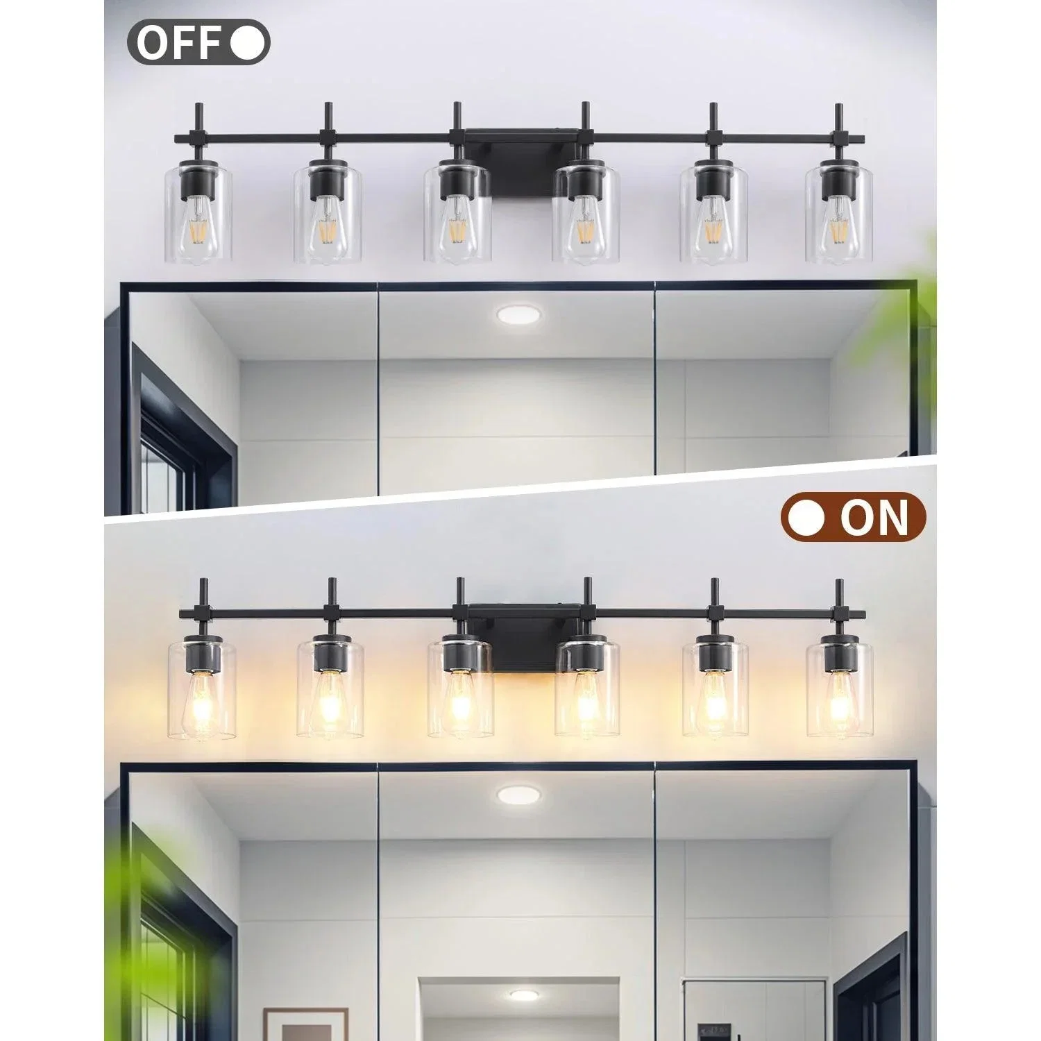 Parrot Uncle Jasper Modern Clear Glass 6-Light Bathroom Vanity Light - Image 15