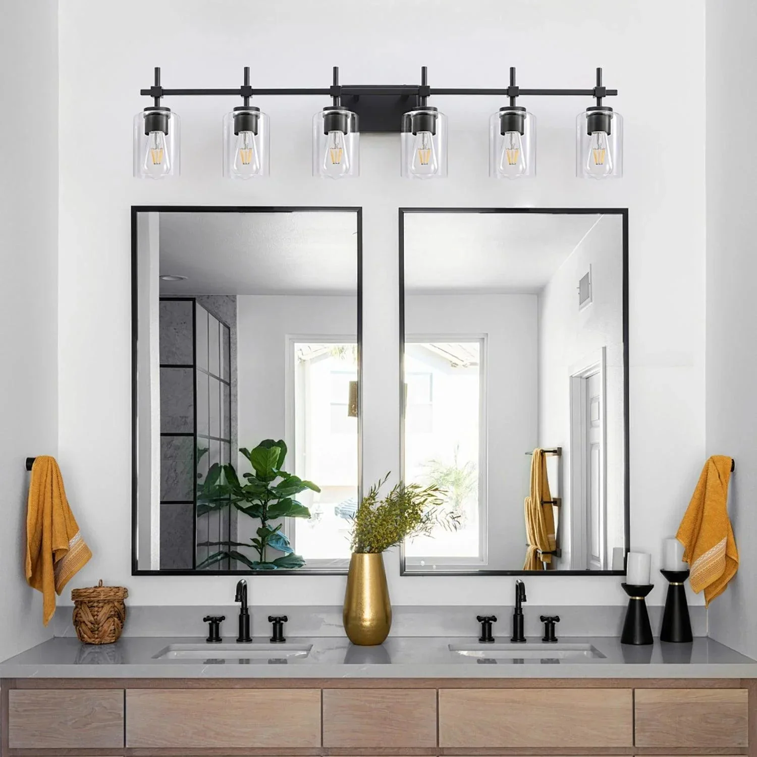 Parrot Uncle Jasper Modern Clear Glass 6-Light Bathroom Vanity Light - Image 16