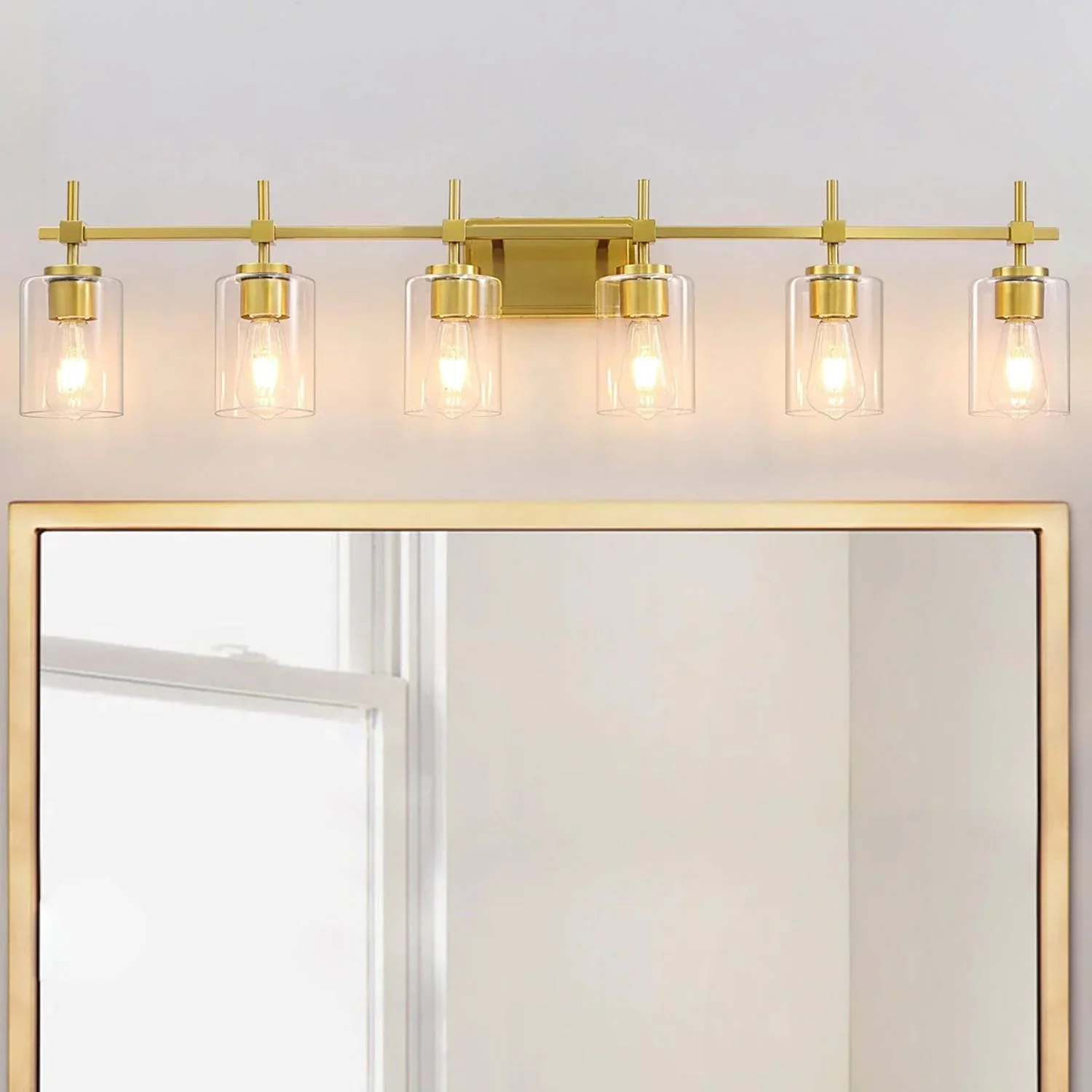 Parrot Uncle Jasper Modern Clear Glass 6-Light Bathroom Vanity Light - Image 2