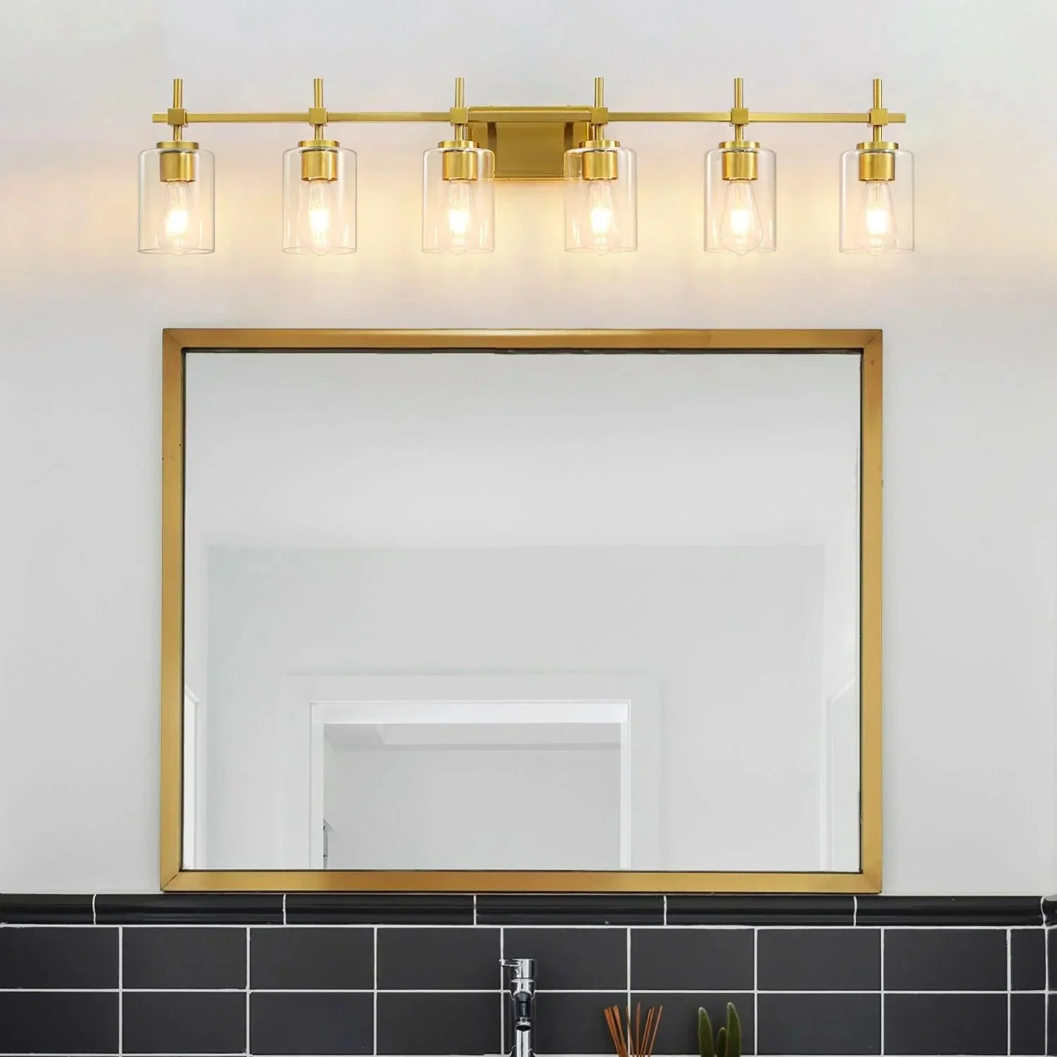 Parrot Uncle Jasper Modern Clear Glass 6-Light Bathroom Vanity Light - Image 4