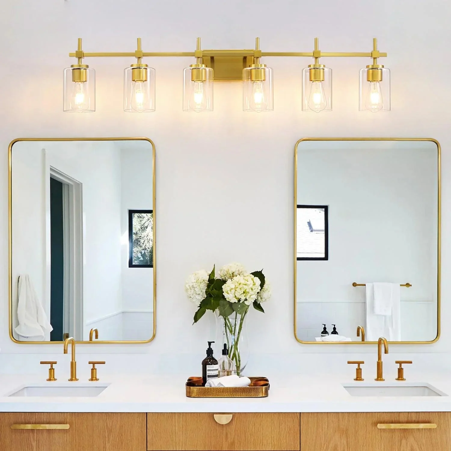 Parrot Uncle Jasper Modern Clear Glass 6-Light Bathroom Vanity Light - Image 5