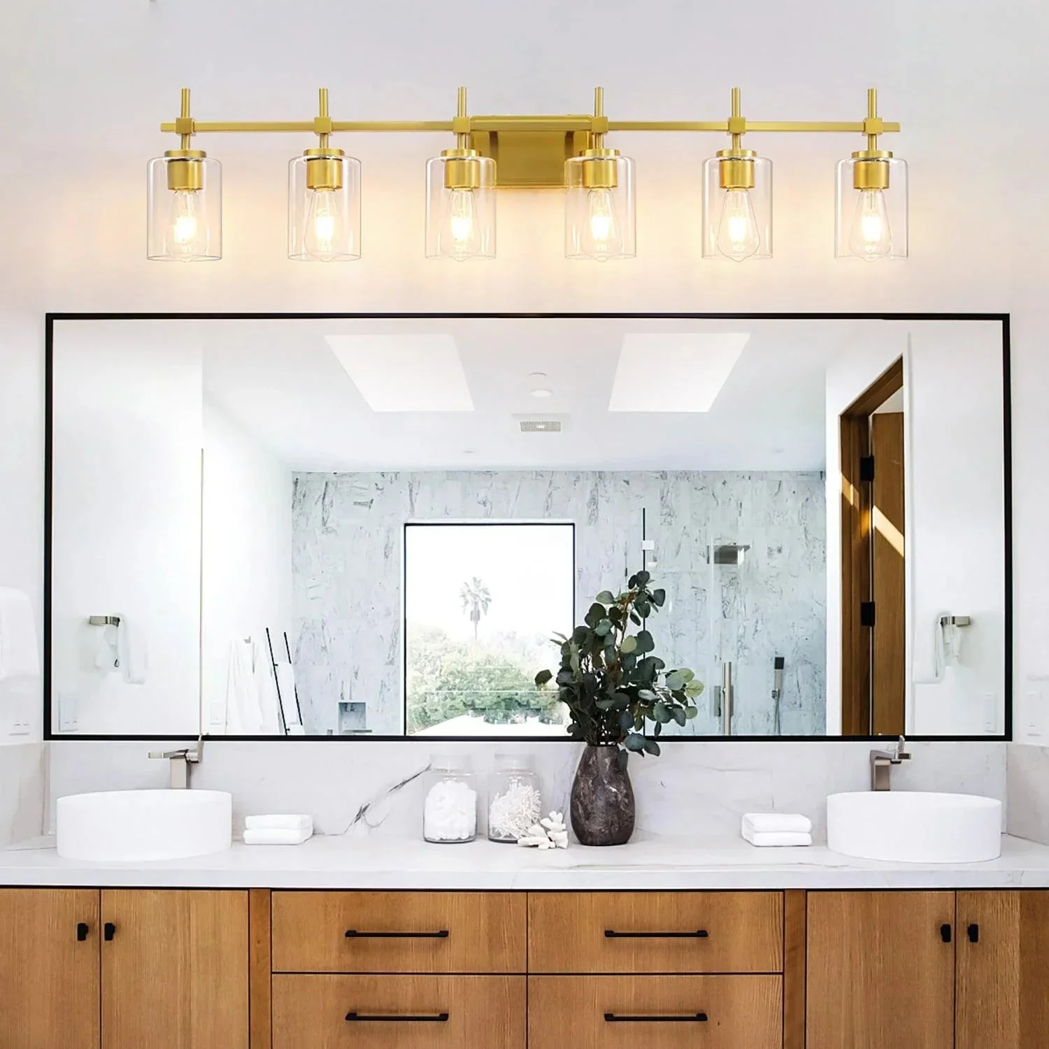 Parrot Uncle Jasper Modern Clear Glass 6-Light Bathroom Vanity Light - Image 6