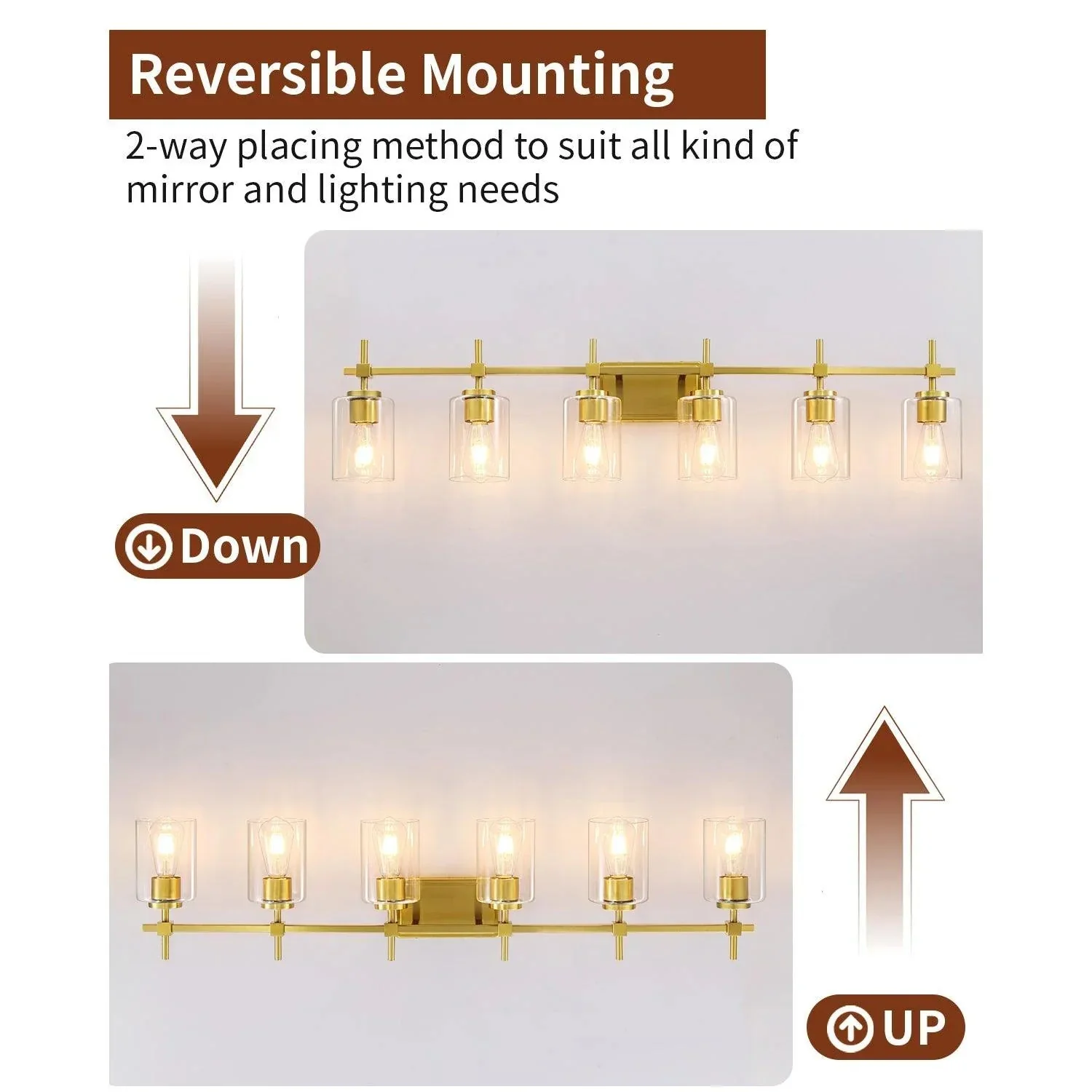 Parrot Uncle Jasper Modern Clear Glass 6-Light Bathroom Vanity Light - Image 8