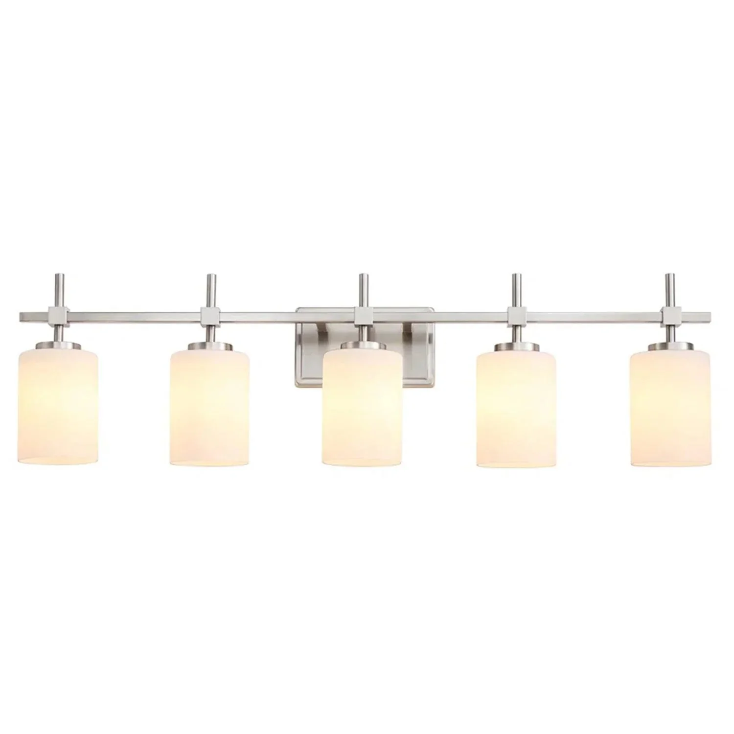 Parrot Uncle Jasper Modern Frosted Glass 5-Light Bathroom Linear Vanity Light - Image 8