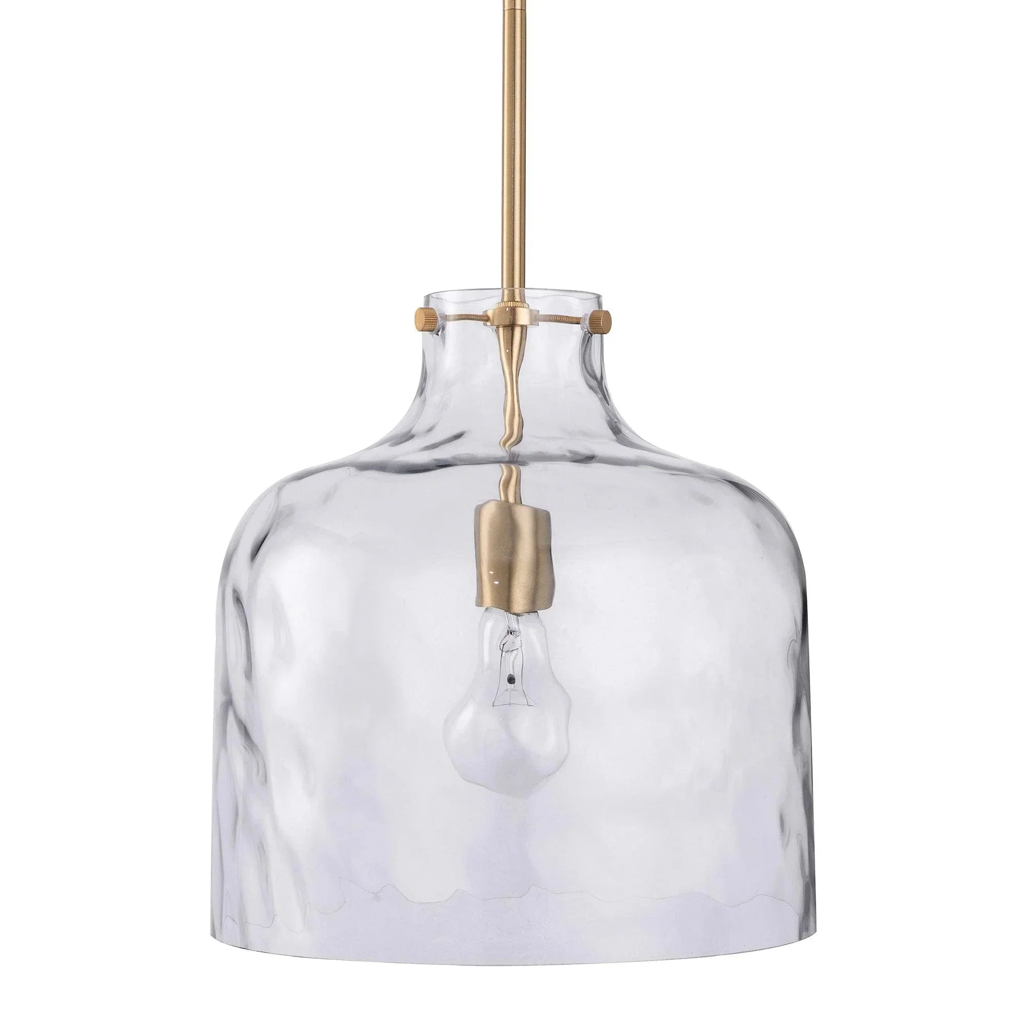 Parrot Uncle Kara Farmhouse 1-Light Textured Glass Nickel Island Pendant Light - Image 12