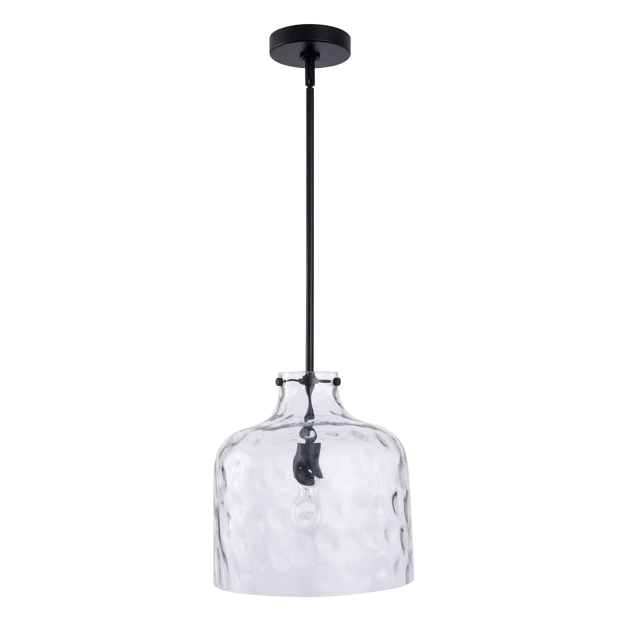 Parrot Uncle Kara Farmhouse 1-Light Textured Glass Nickel Island Pendant Light - Image 13