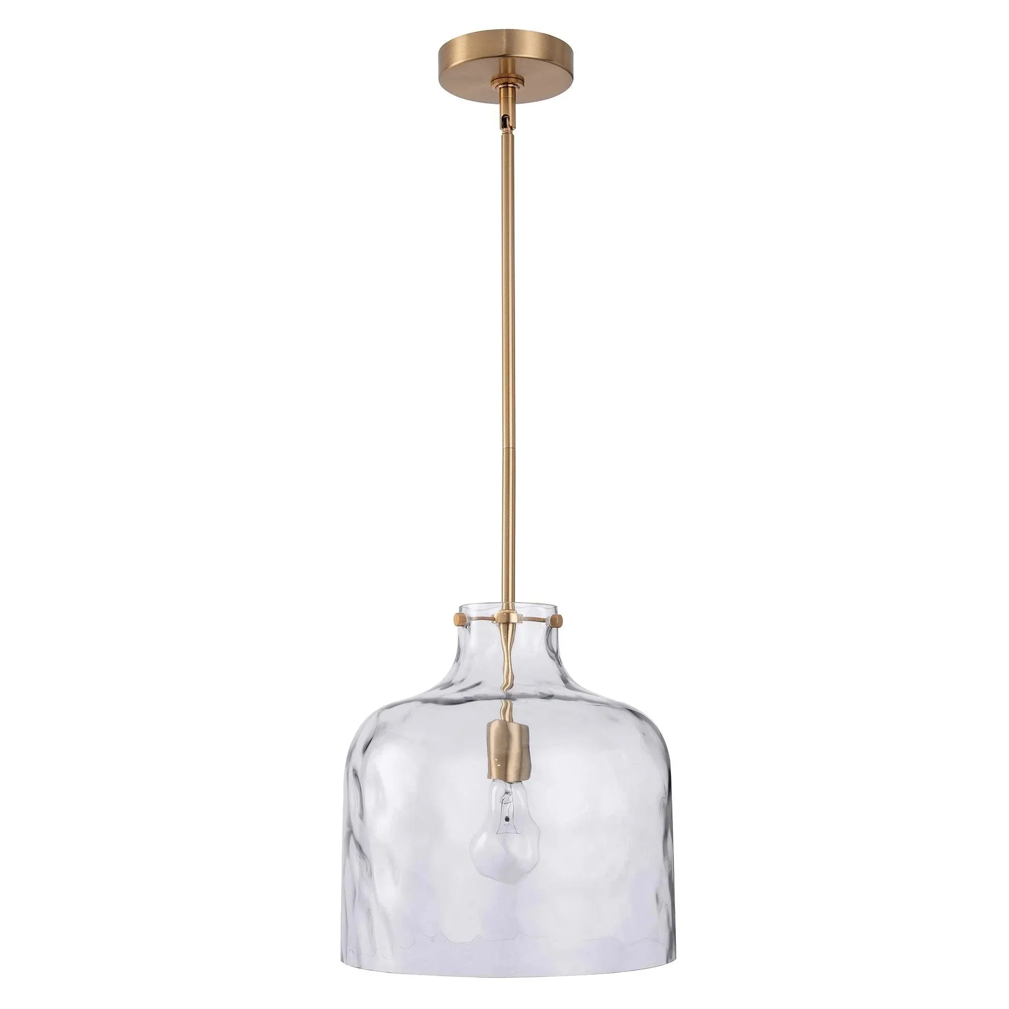 Parrot Uncle Kara Farmhouse 1-Light Textured Glass Nickel Island Pendant Light - Image 8