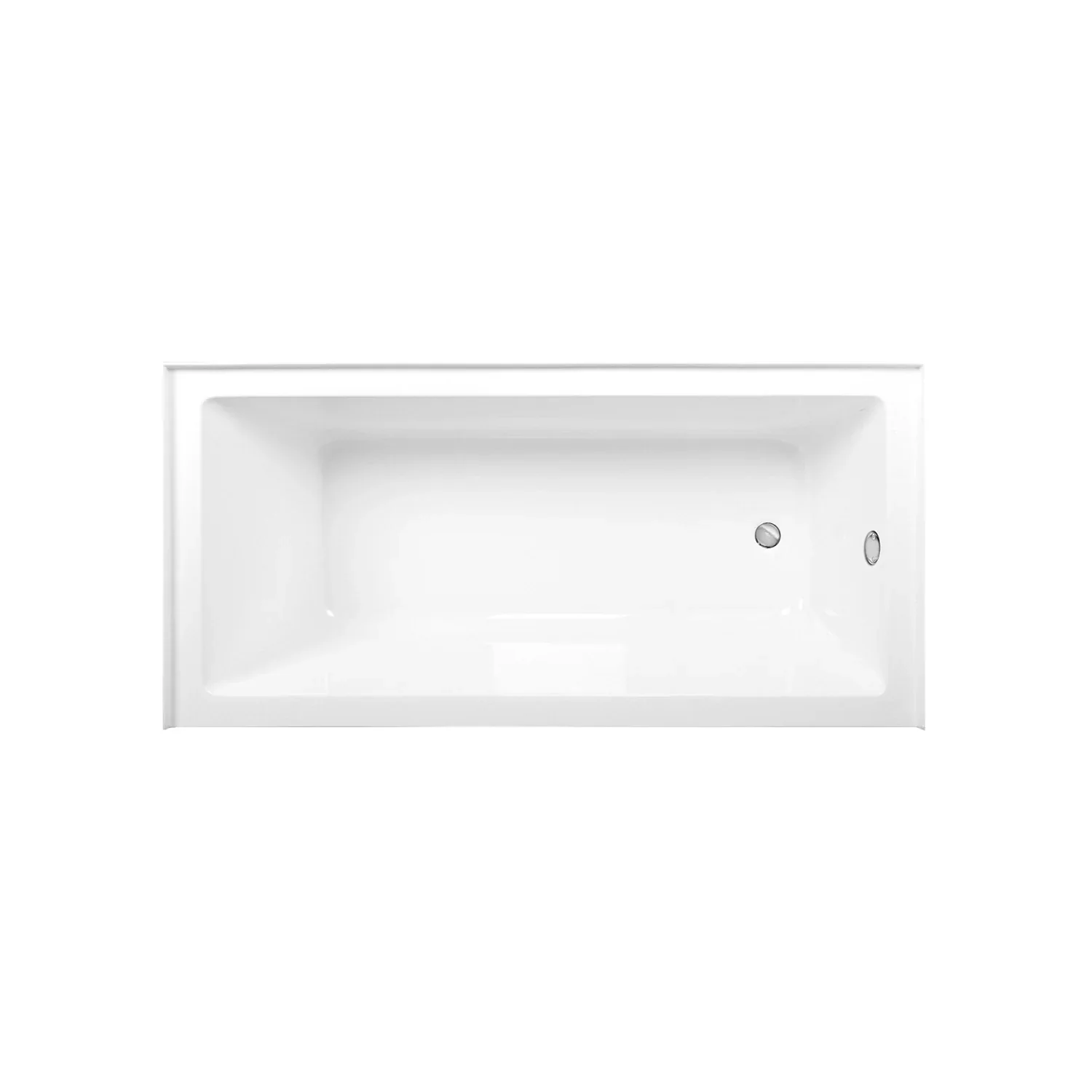 Kingston Brass Aqua Eden 66" Acrylic Rectangular 3-Wall Alcove Tub Combo with Waste and Overflow Drain (Right Hand Drain), Glossy White/Polished Chrome (CVTAP663222R1) - Image 2