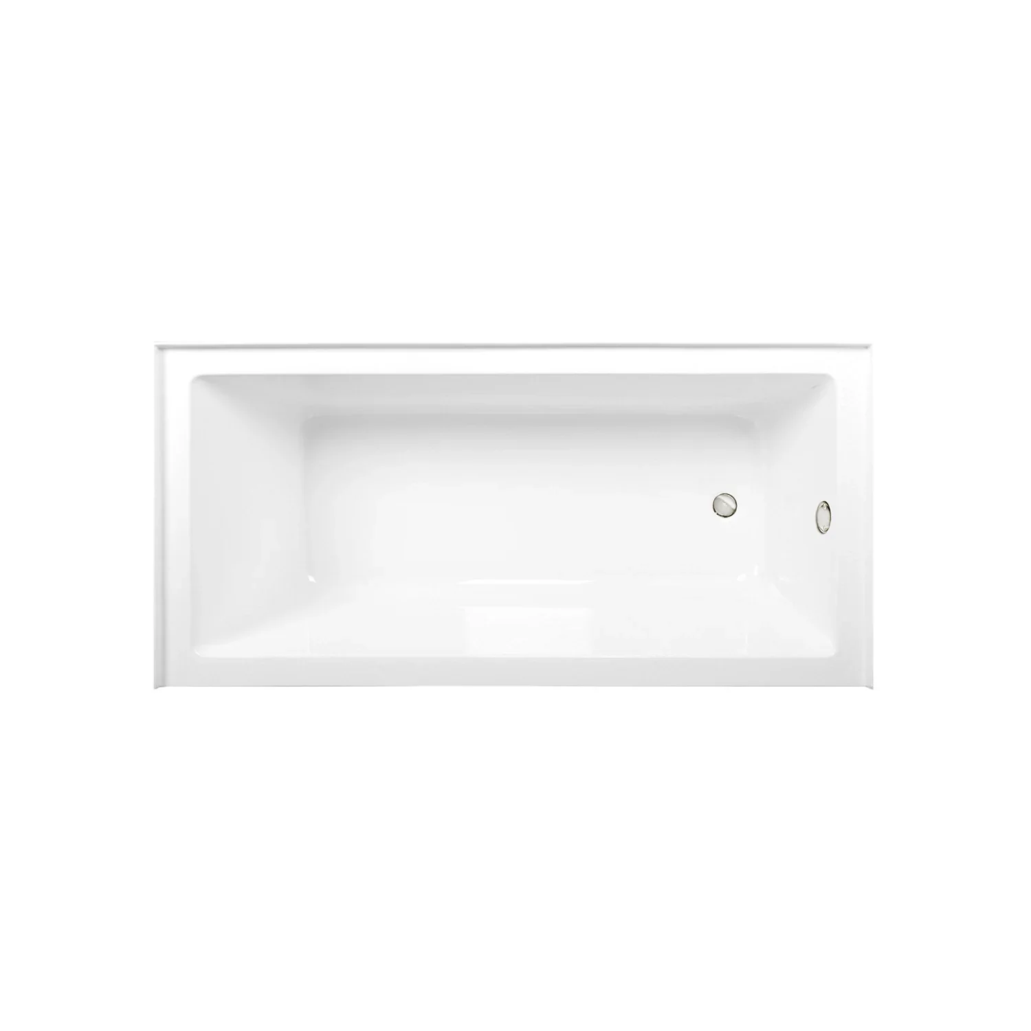 Kingston Brass Aqua Eden 66" Acrylic Rectangular 3-Wall Alcove Tub Combo with Waste and Overflow Drain (Right Hand Drain), Glossy White/Polished Nickel (CVTAP663222R6) - Image 2